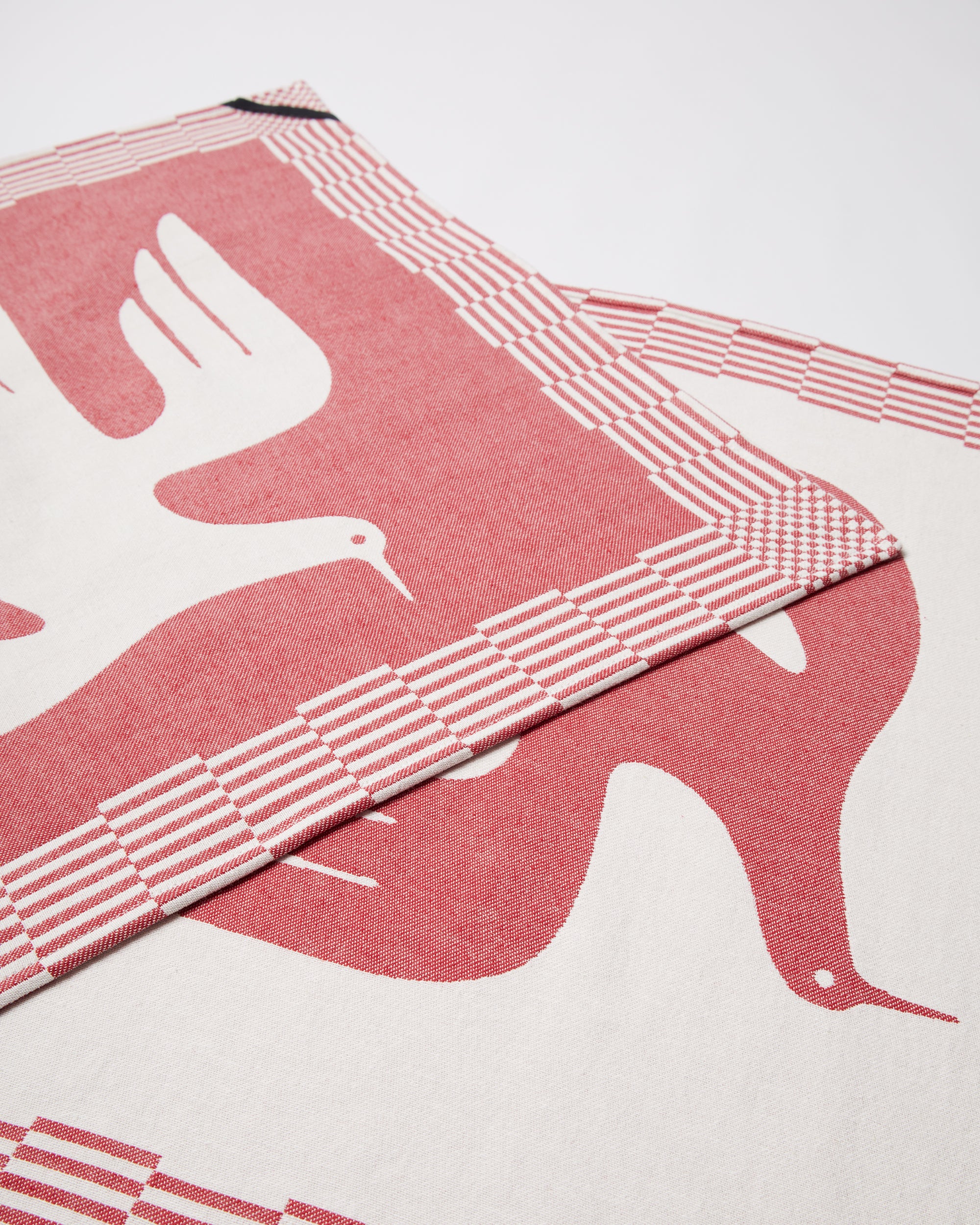 Infinite kitchen bird towel set - Red - Image 5