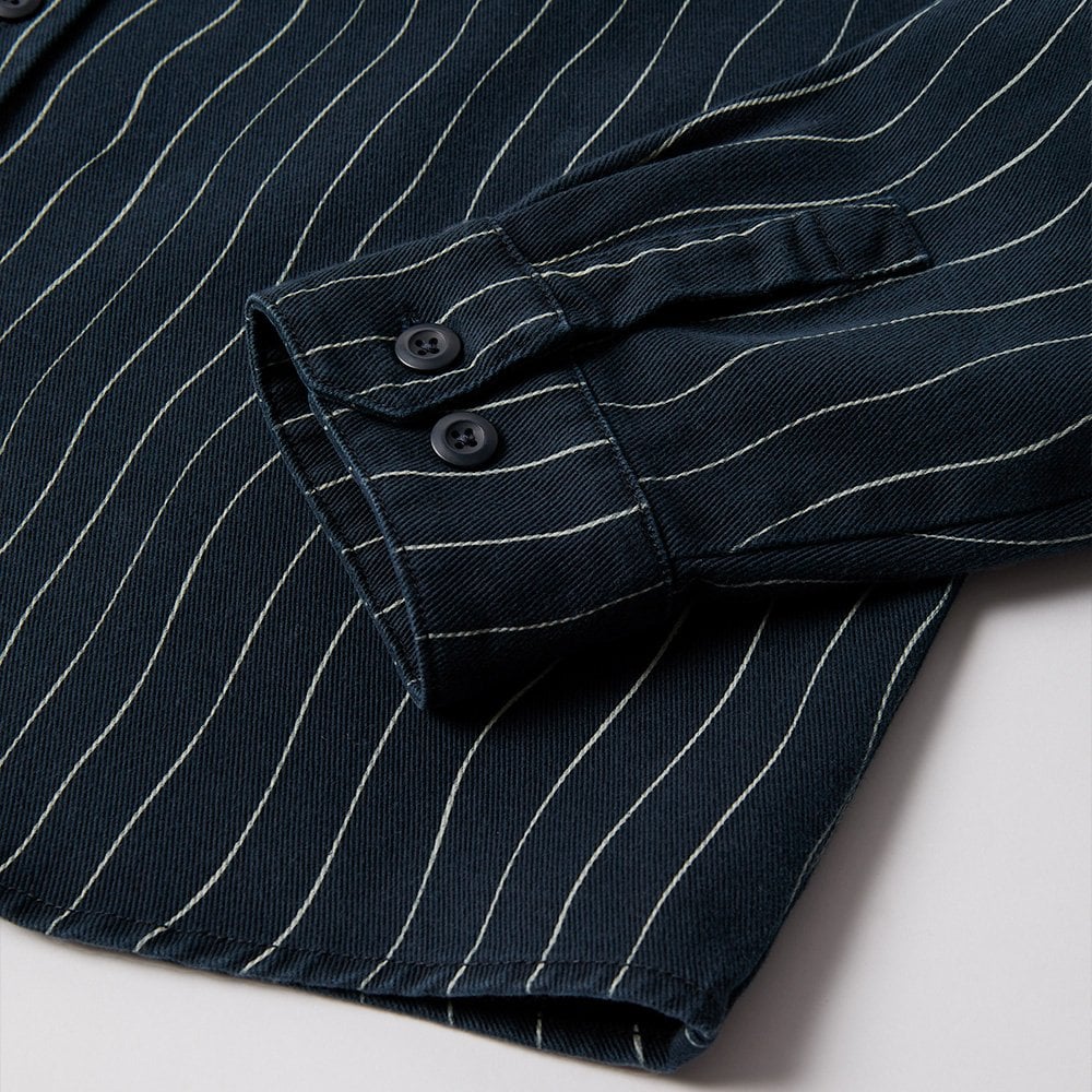 Meandering Lines Shirt - Navy Blue - Image 6