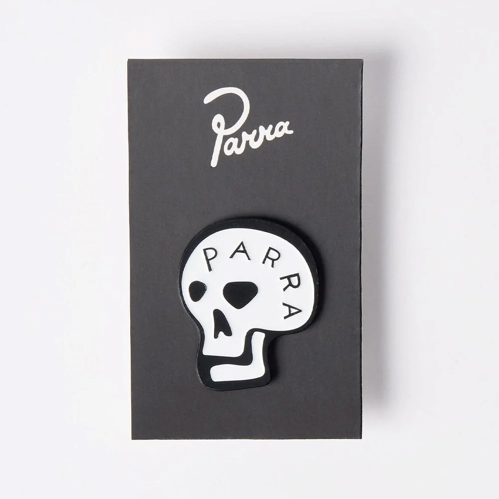 Skulled Enamel Pin - White - Image 2