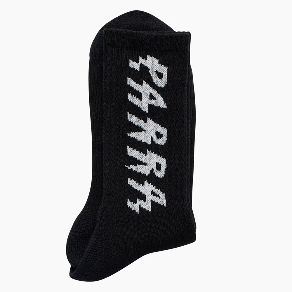 Spiked Logo Crew Socks - Black - Image 3