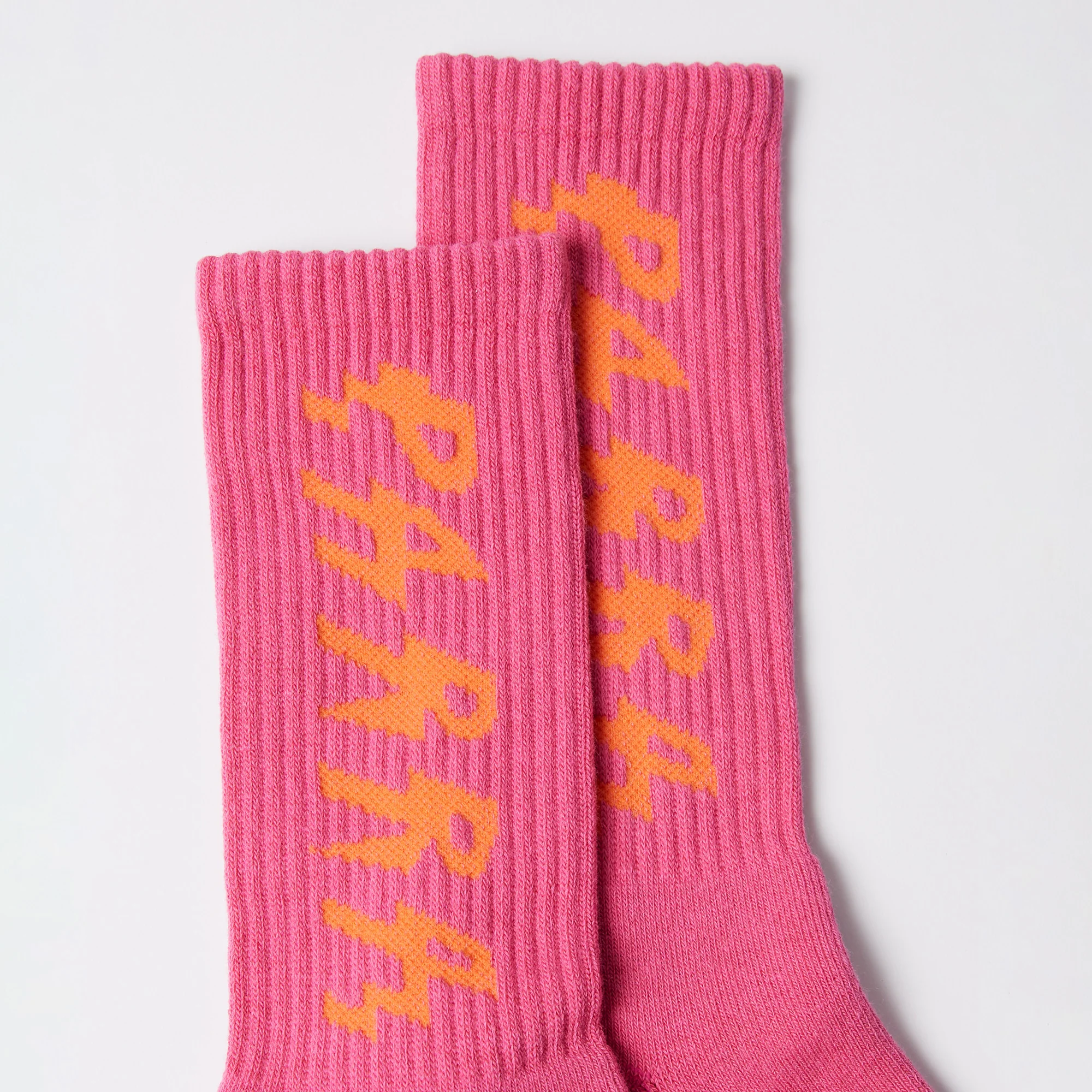 Spiked Logo Crew Socks - Pink - Image 2
