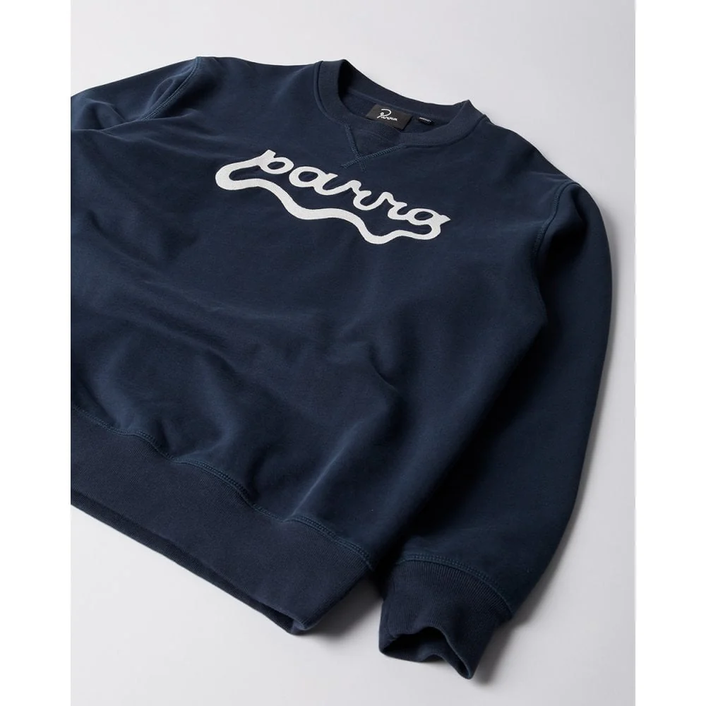 Water Wave Logo Crew Neck Sweatshirt - Navy - Image 3