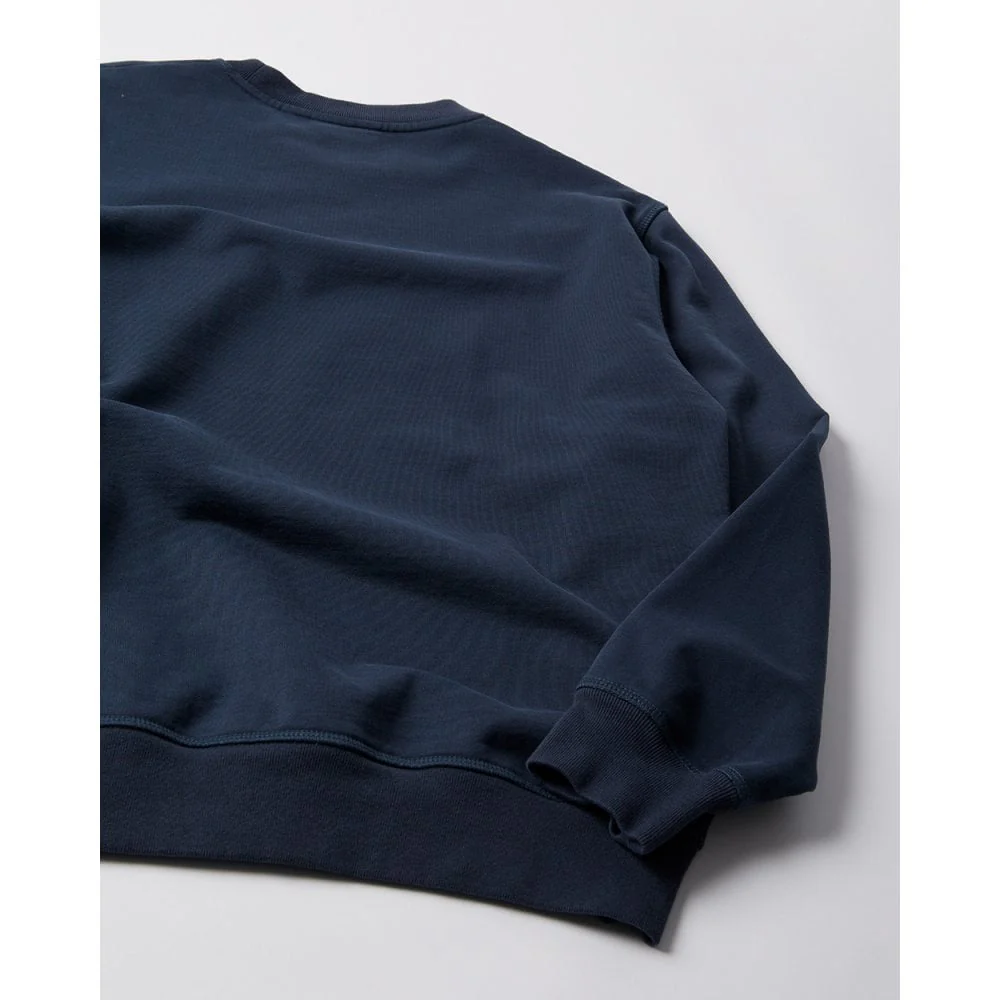 Water Wave Logo Crew Neck Sweatshirt - Navy - Image 4
