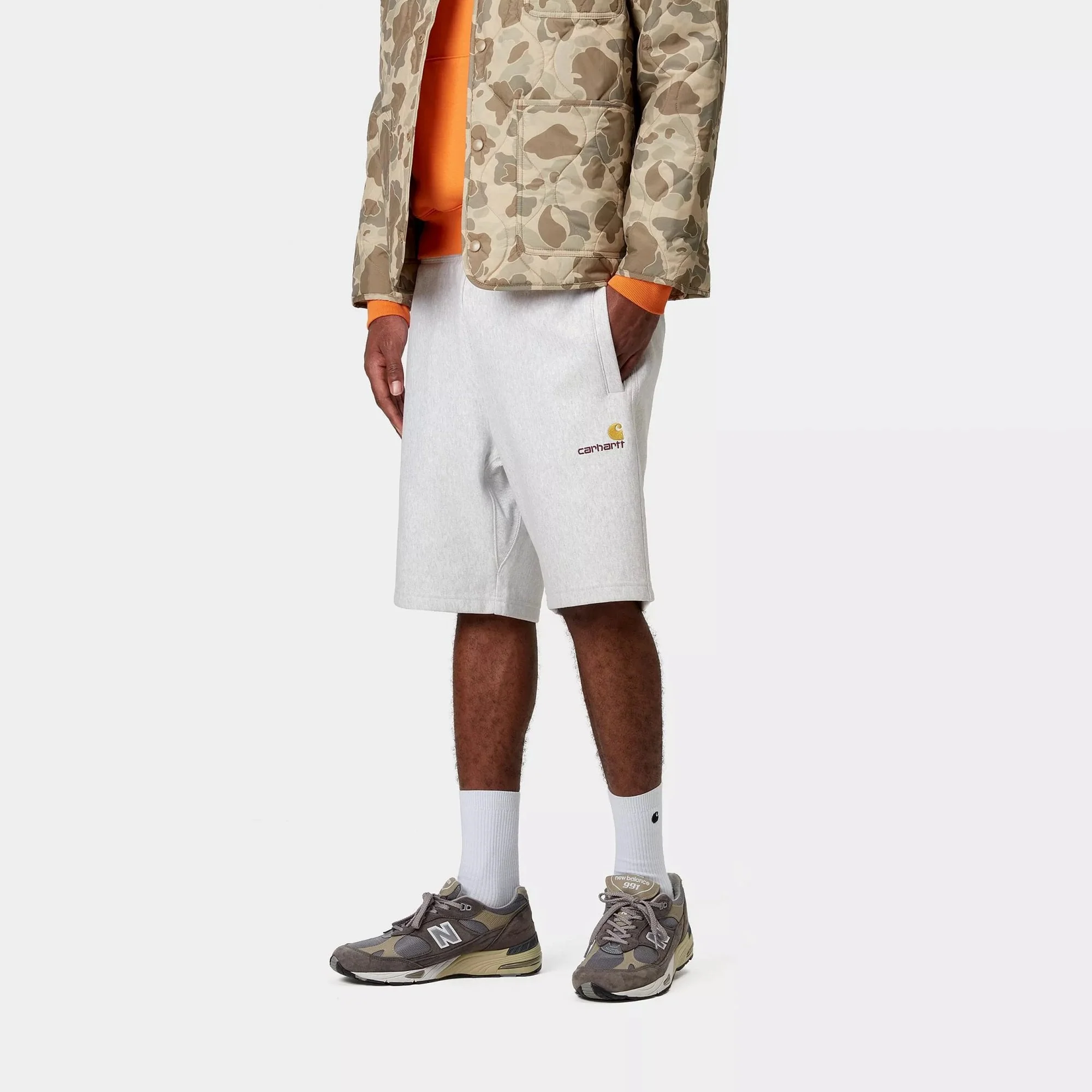 American Script Sweat Short Ash Heather - Image 5