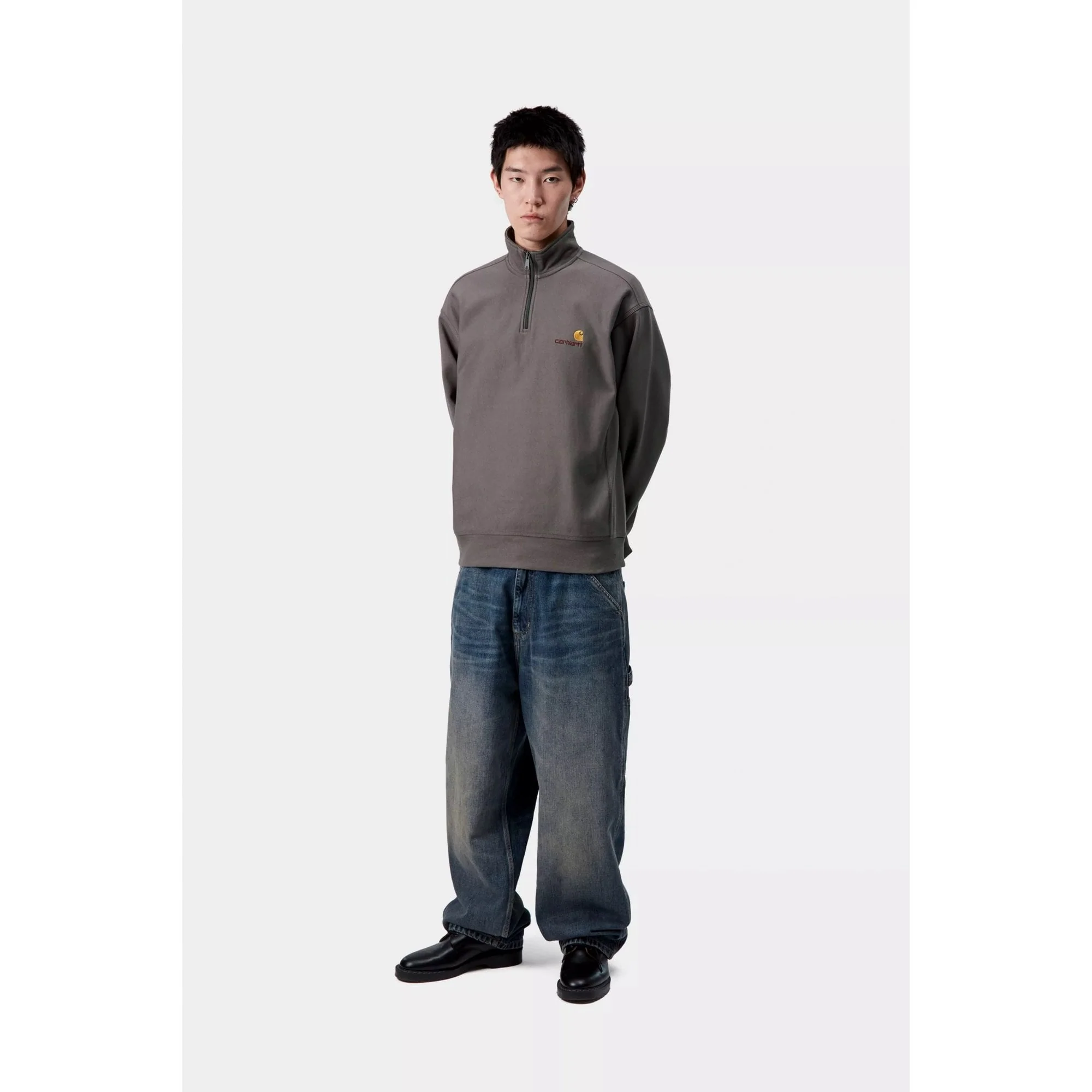 Half Zip American Script Sweat - Porphyry - Image 5