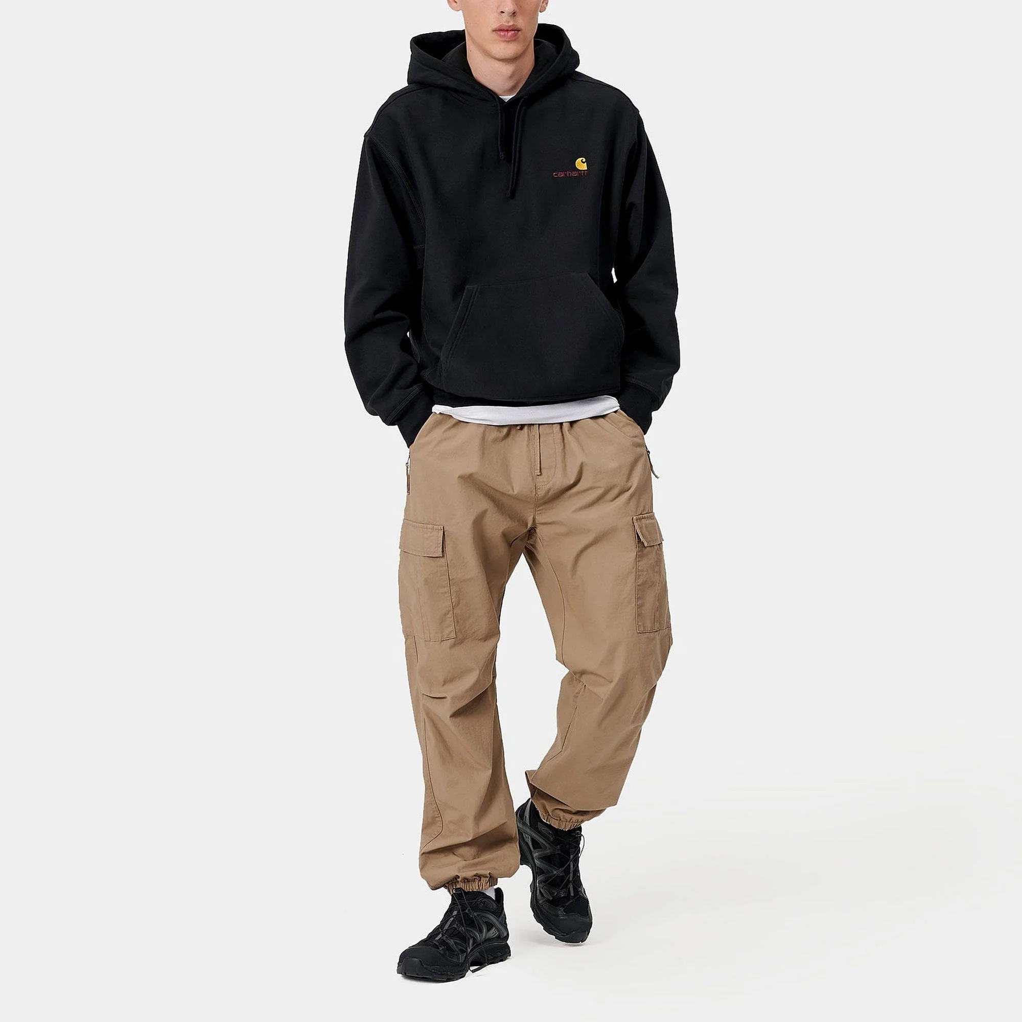 Hooded American Script Sweat Black - Image 4