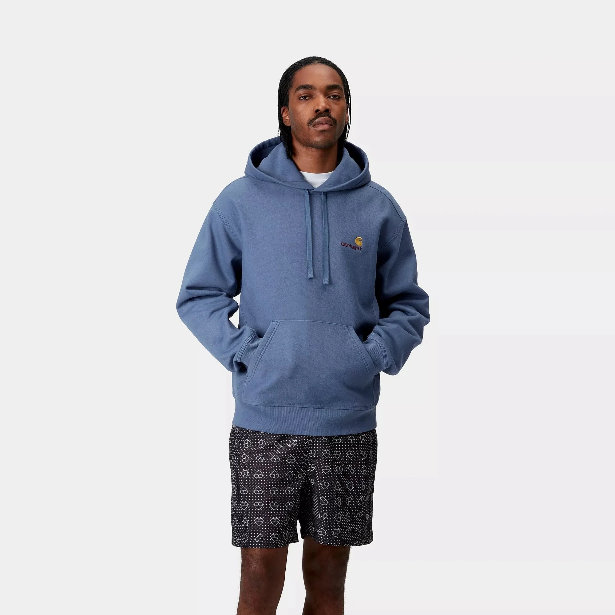 Hooded American Script Sweat - Blue Iris - Image 3
