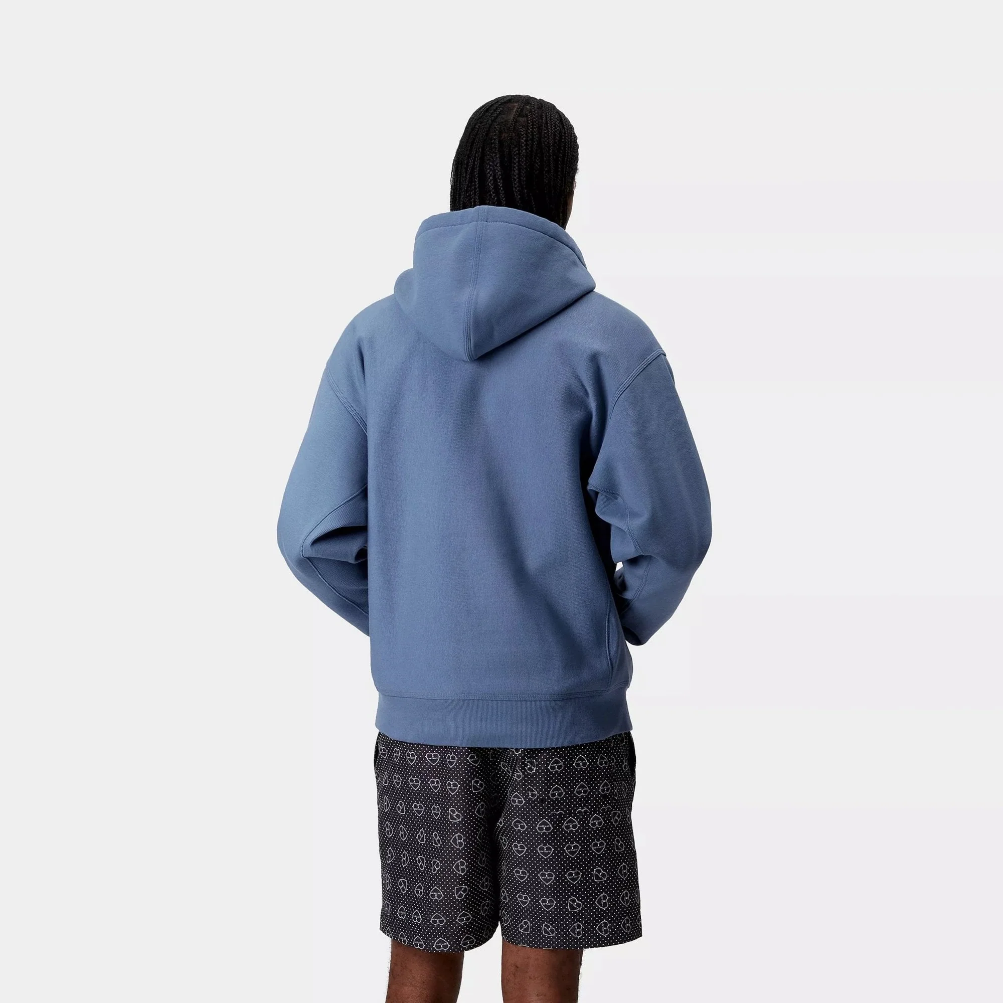 Hooded American Script Sweat - Blue Iris - Image 4