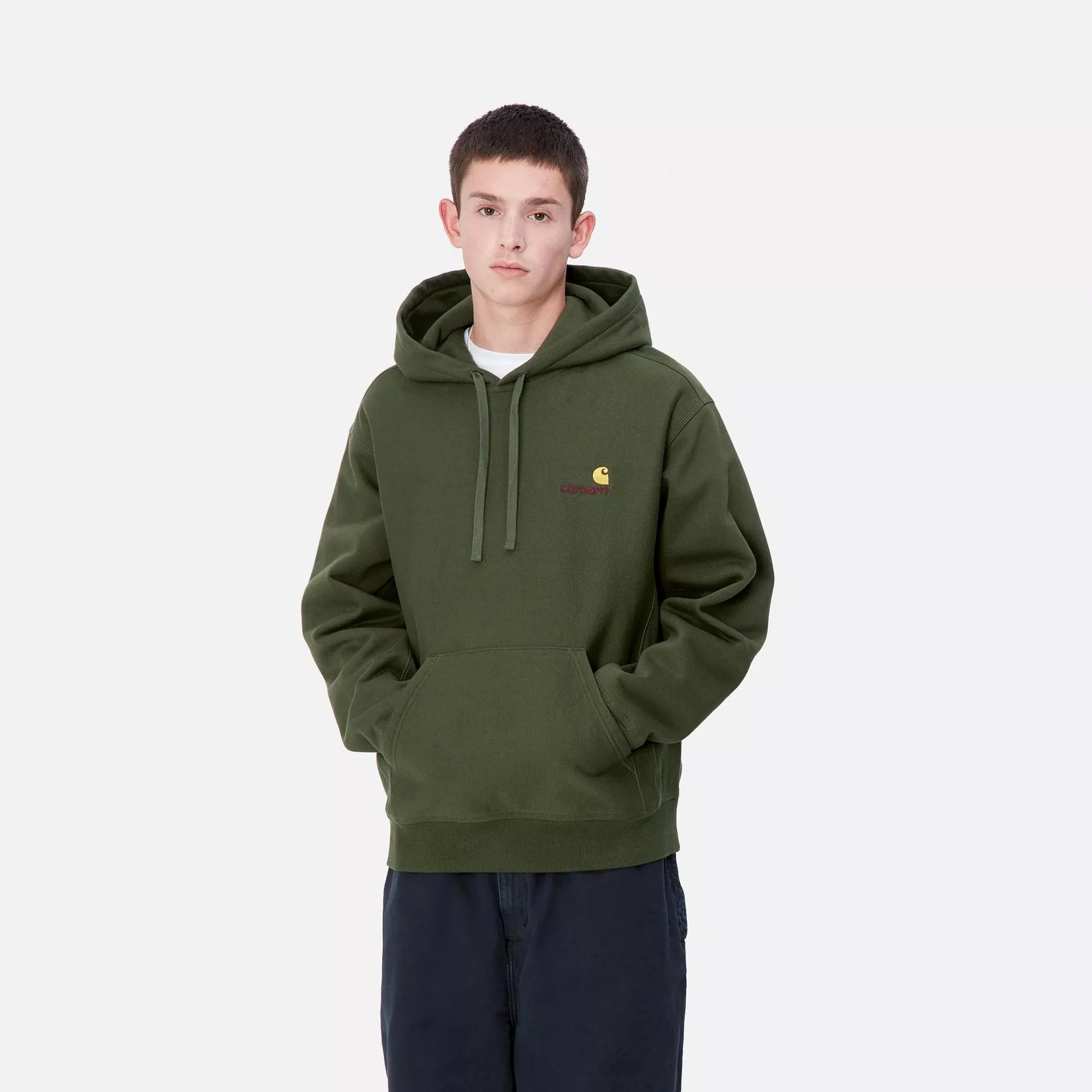 Hooded American Script Sweat - Tarragon - Image 3