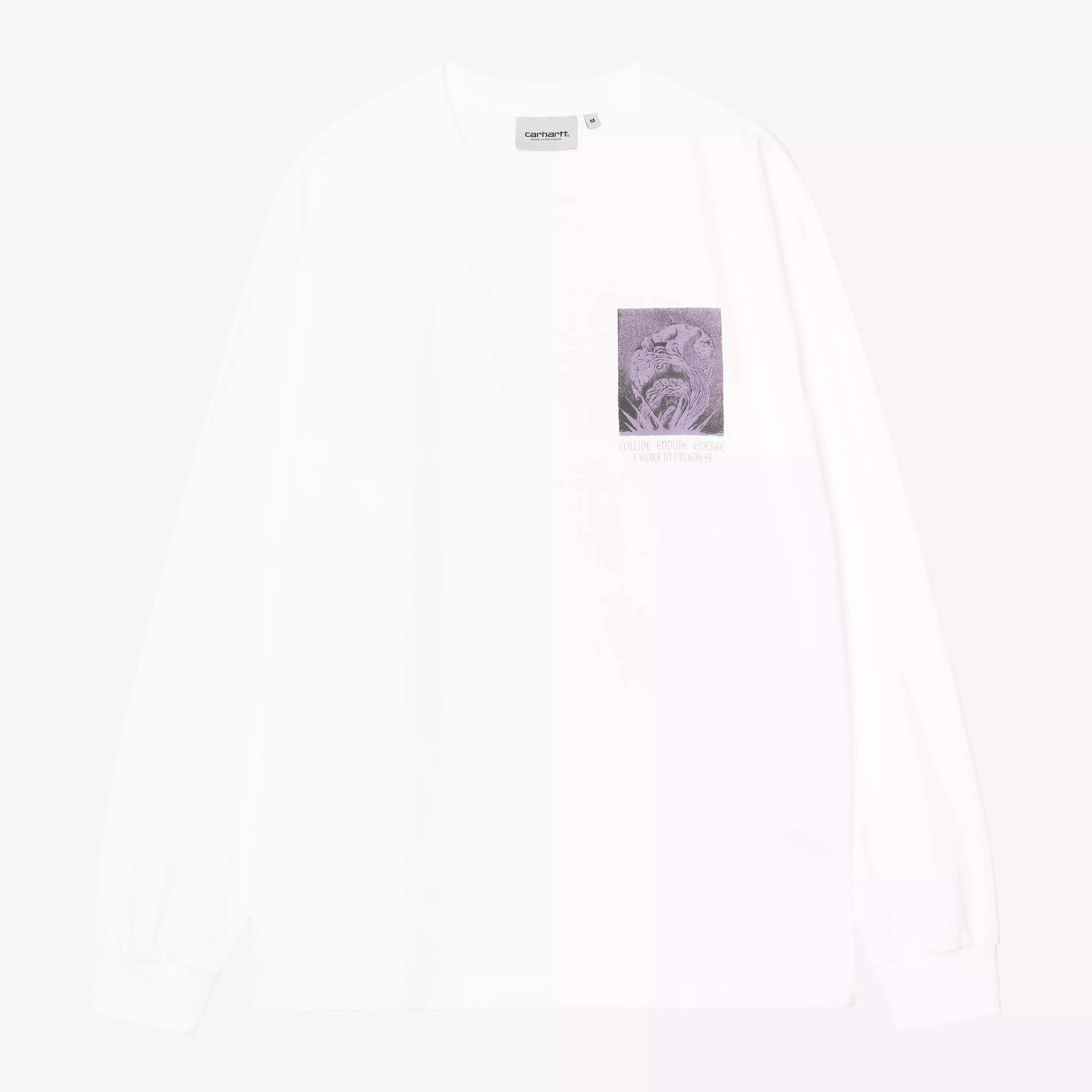 L/S Emerge T-Shirt - White, Stone Washed