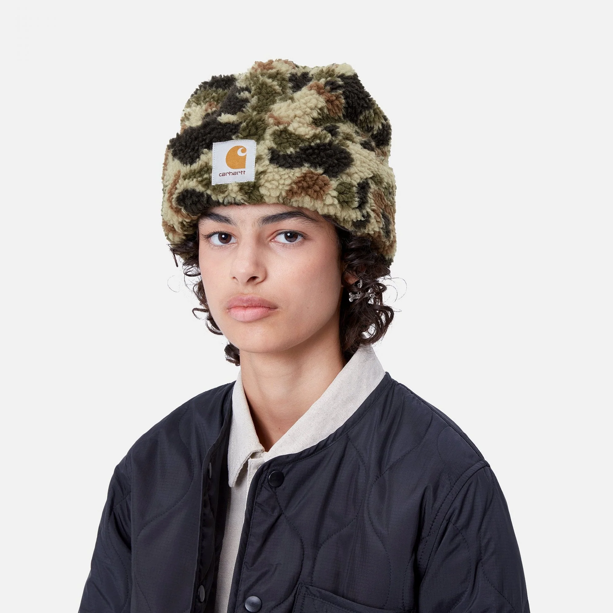 Prentis Beanie - Camo Duck Jacquard, Green - Image 3