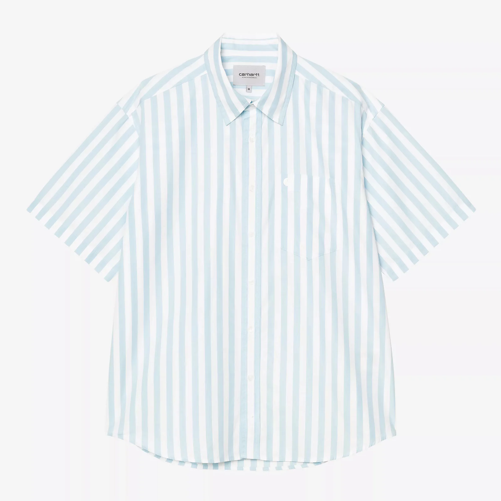 S/S Royce Shirt, Royce Stripe - Icaria / White