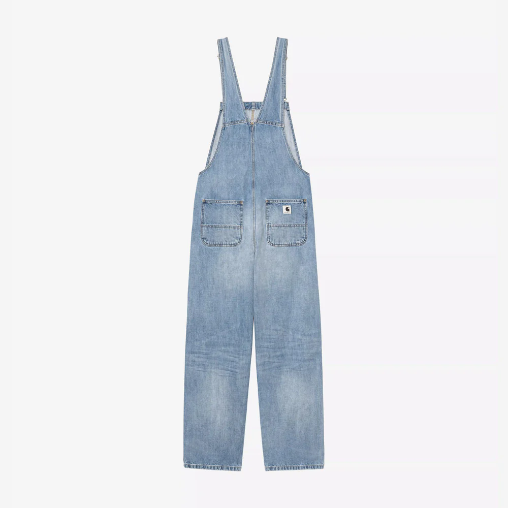 W' Bib Overall Straight - Blue, Burst Washed - Image 2