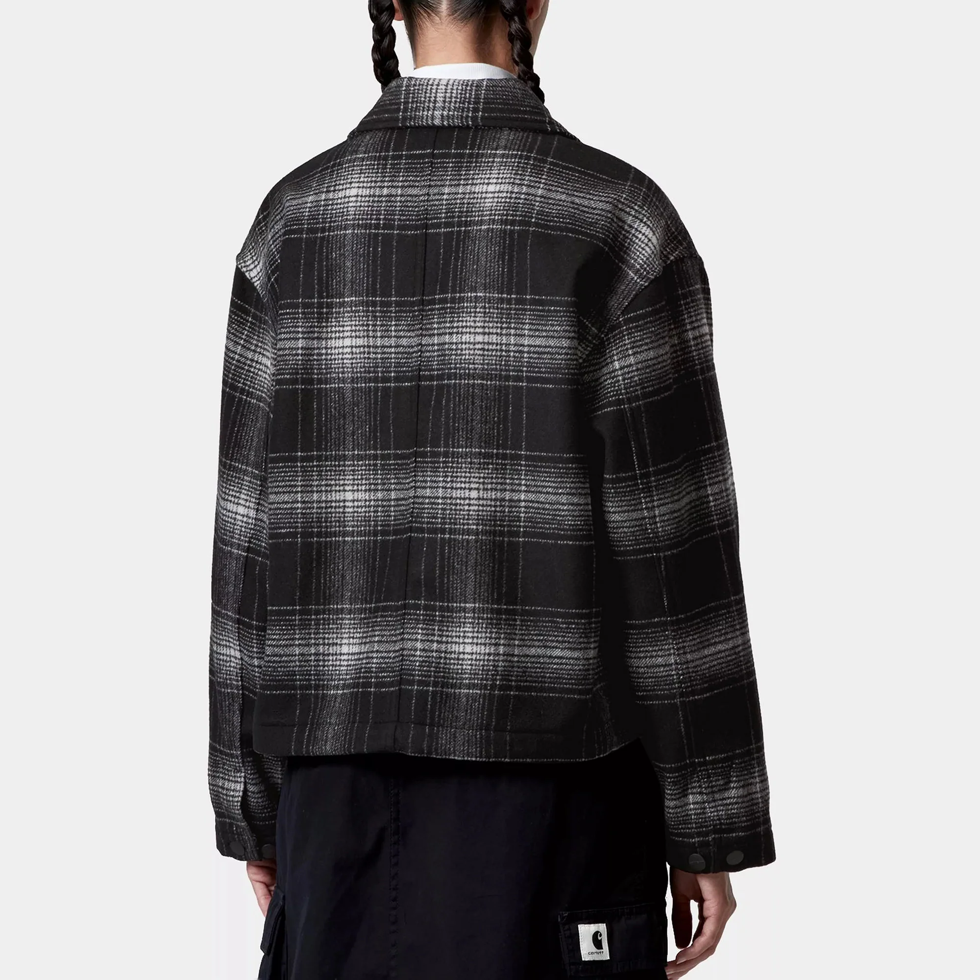 W' Brennan Shirt Jac - Check, Black / Wax - Image 4