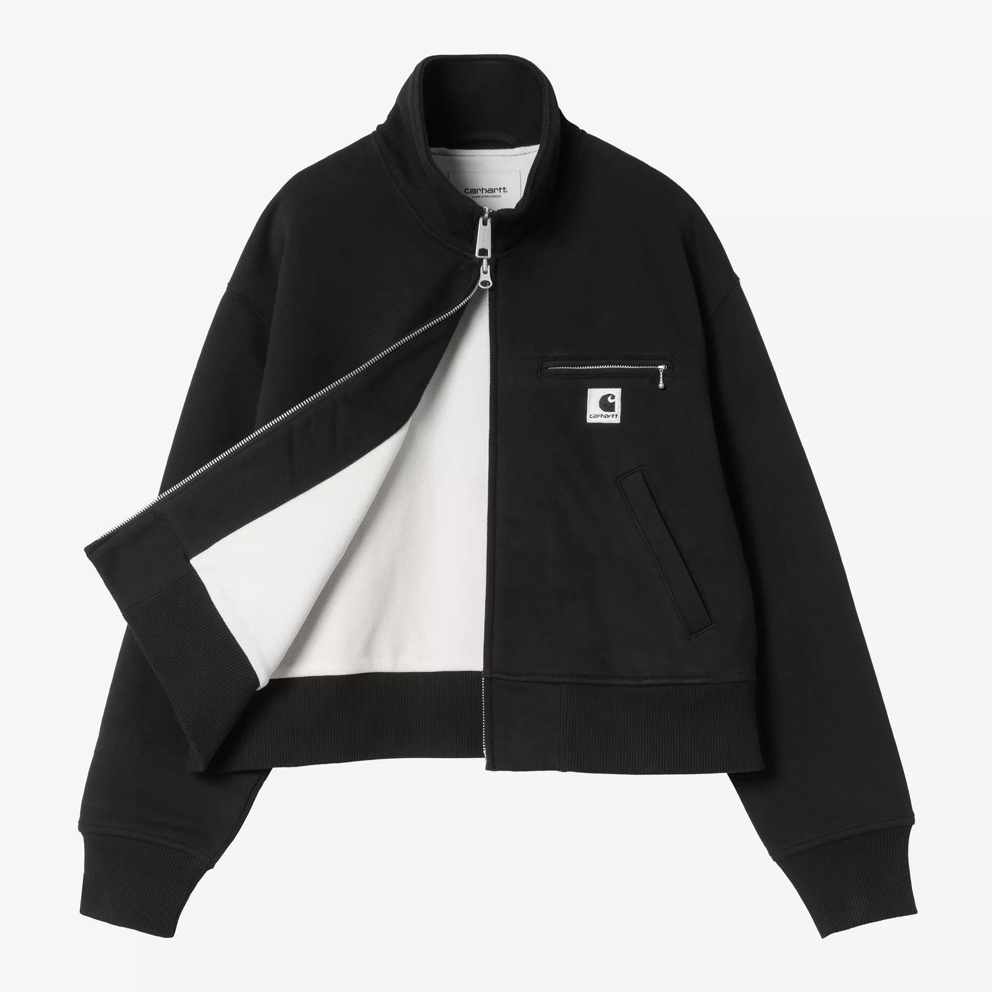 W' Detroit Sweat Jacket - Black, Stone Washed - Image 3