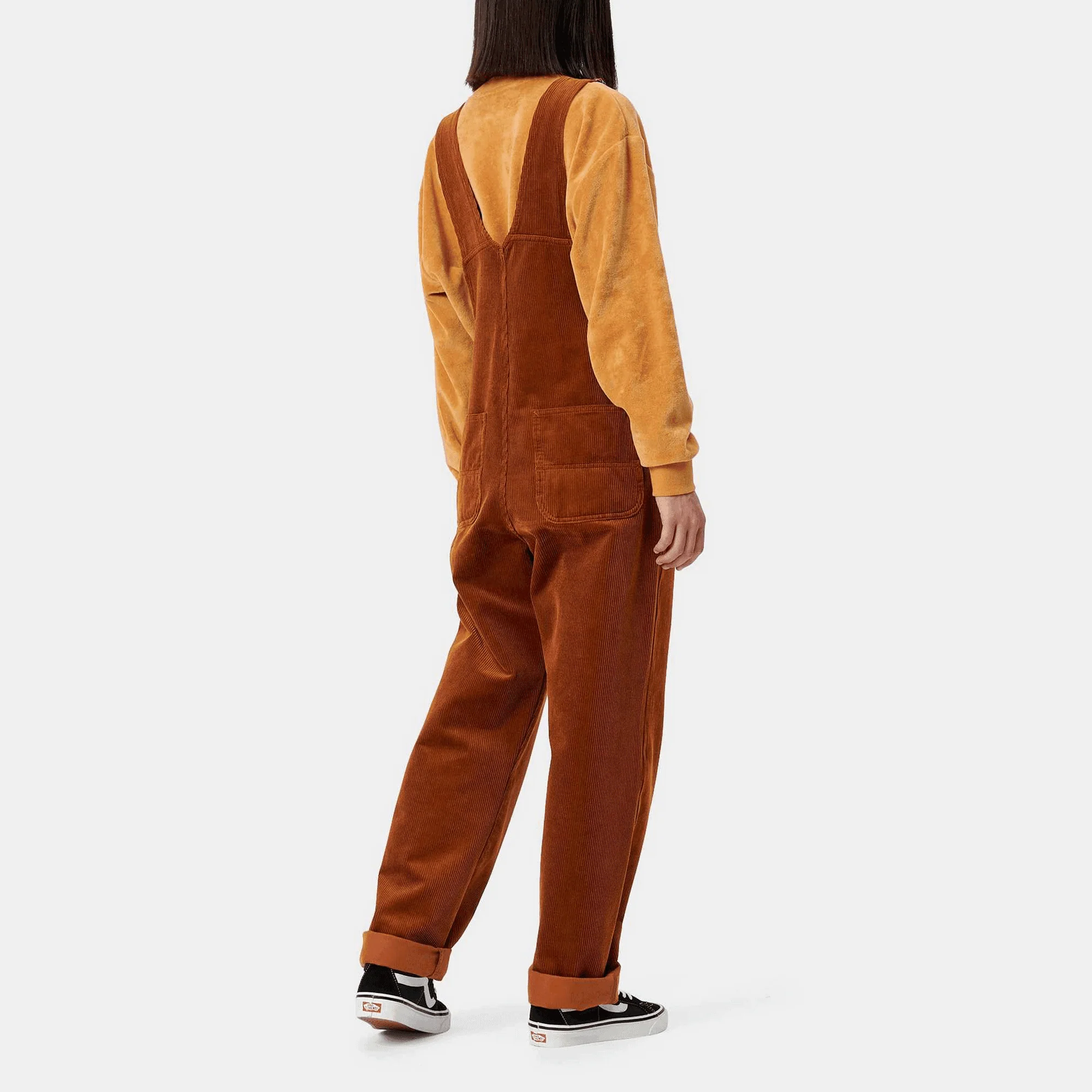 Womens W' Bib Overall Straight - 'Brookfield' Corduroy, - Brandy (rinsed) - Image 3