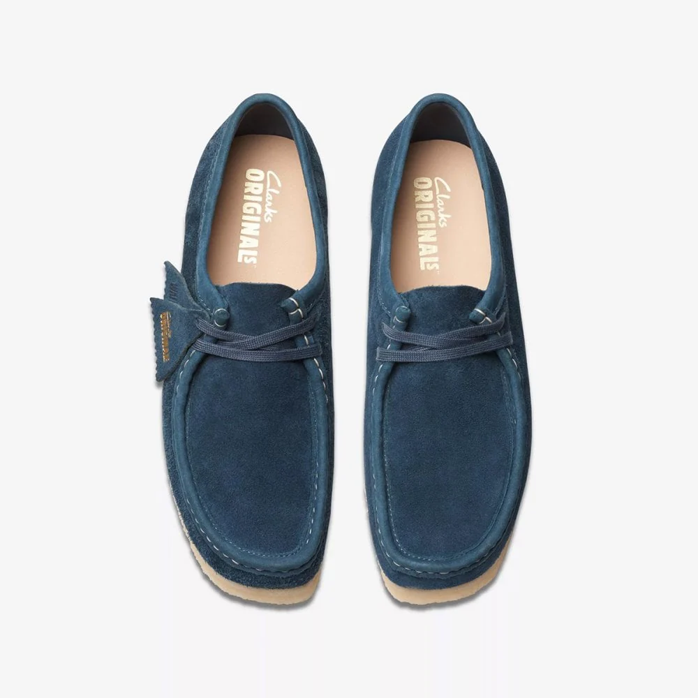 Wallabee - Navy / Teal Suede - Image 6