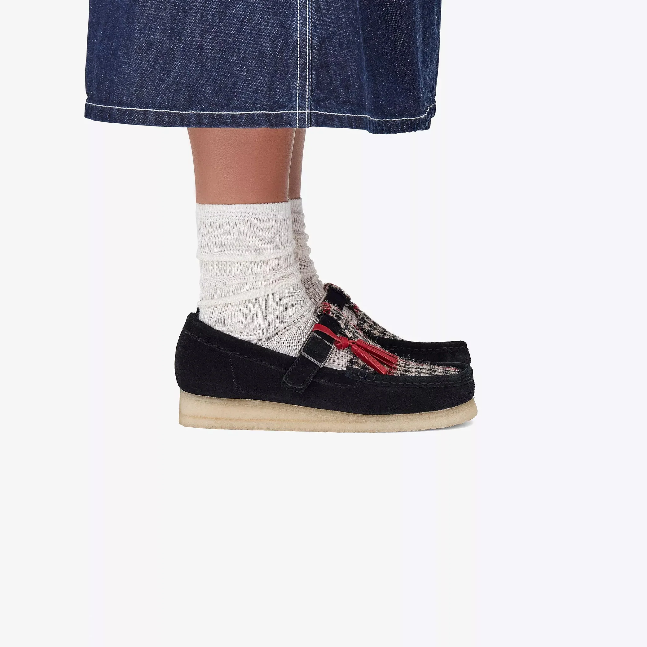 Women's Wallabee T Bar - Harris Tweed Pack -Black Tweed Combination - Image 6