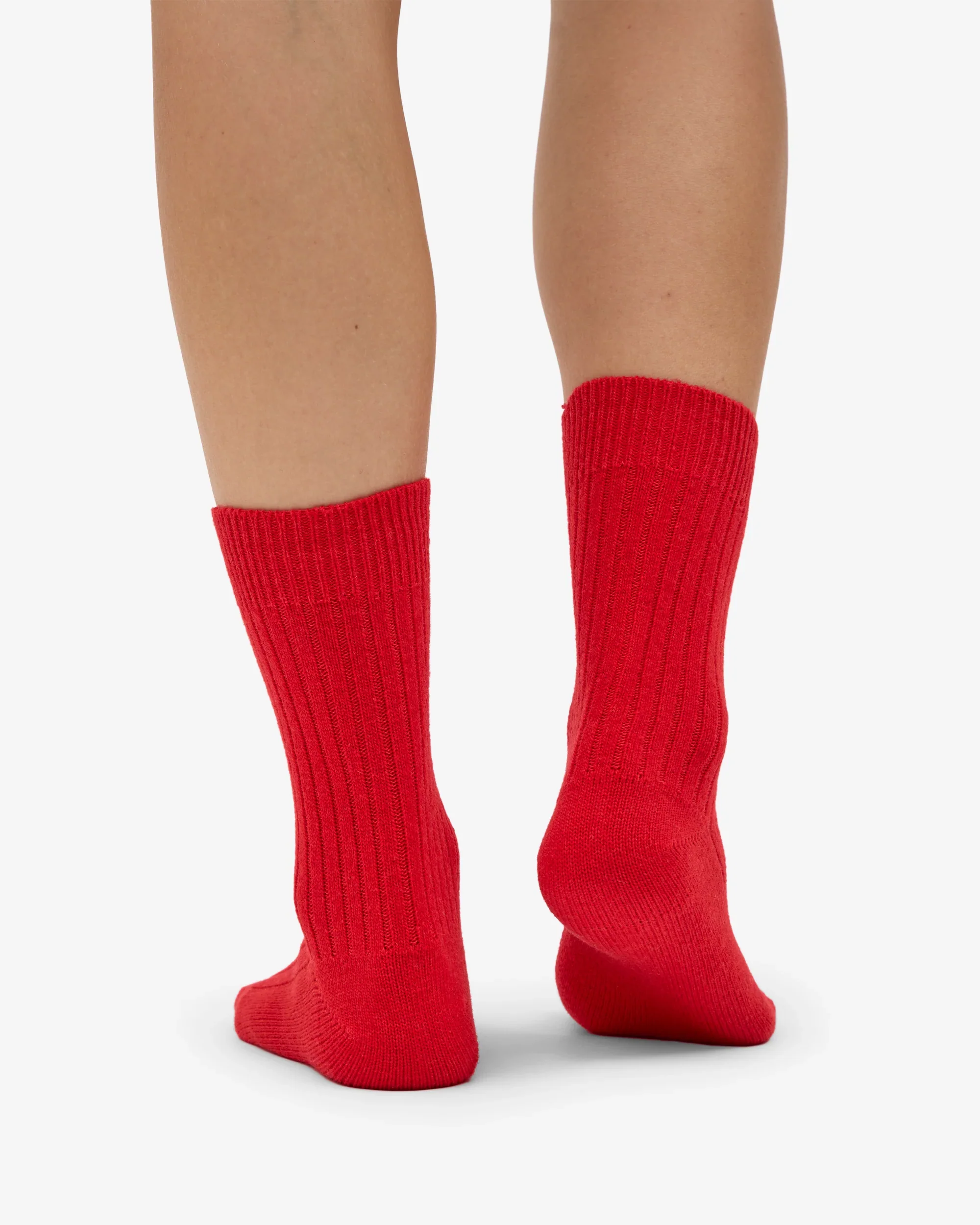 Merino Wool Blend Socks - Red Tangerine - Image 3