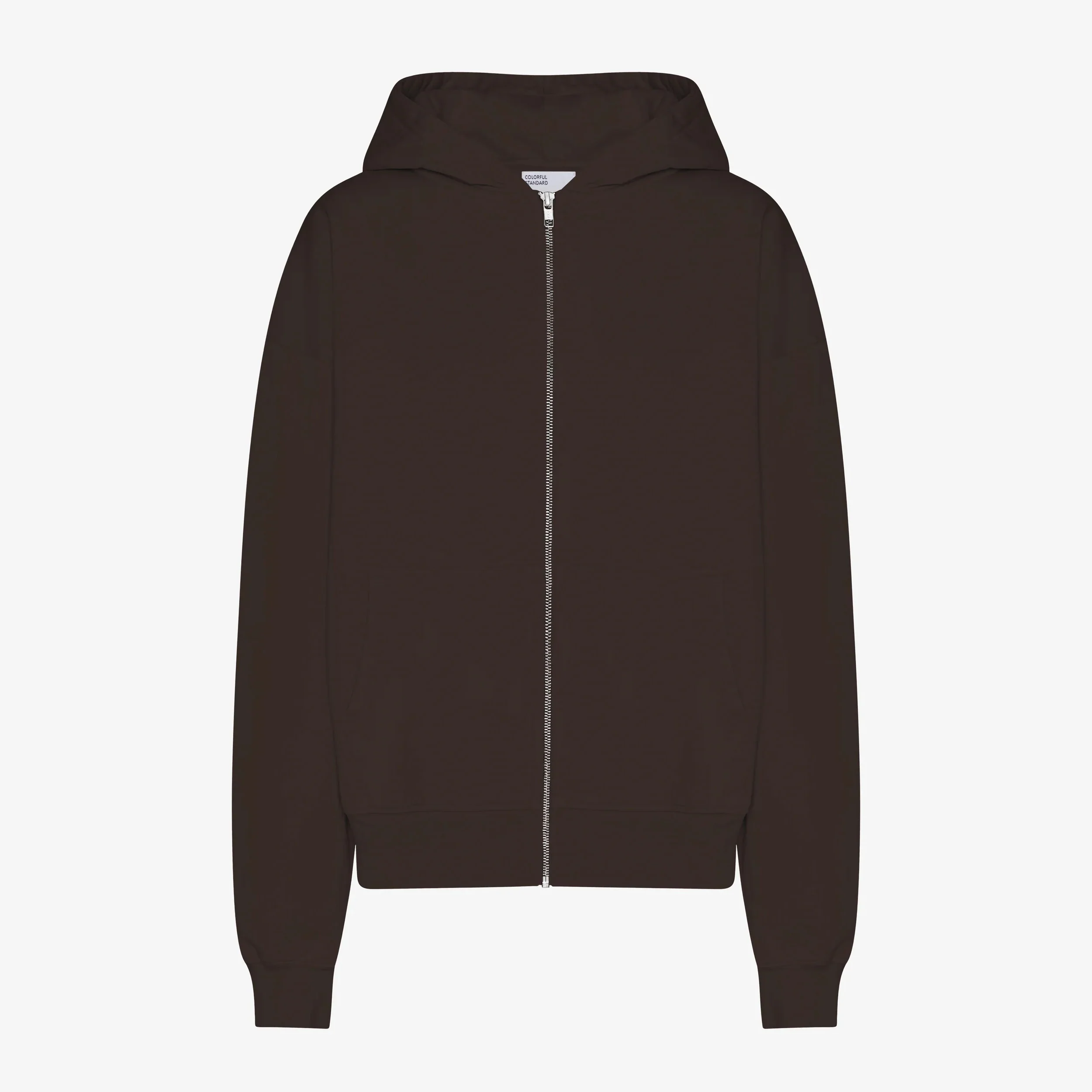 Organic Oversized Zip Hood - Coffee Brown