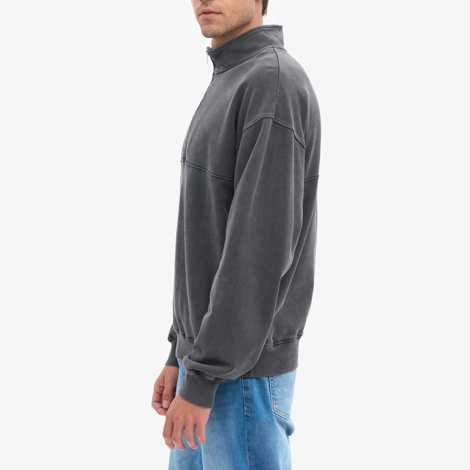 Organic Quarter Zip - Faded Black - Image 3
