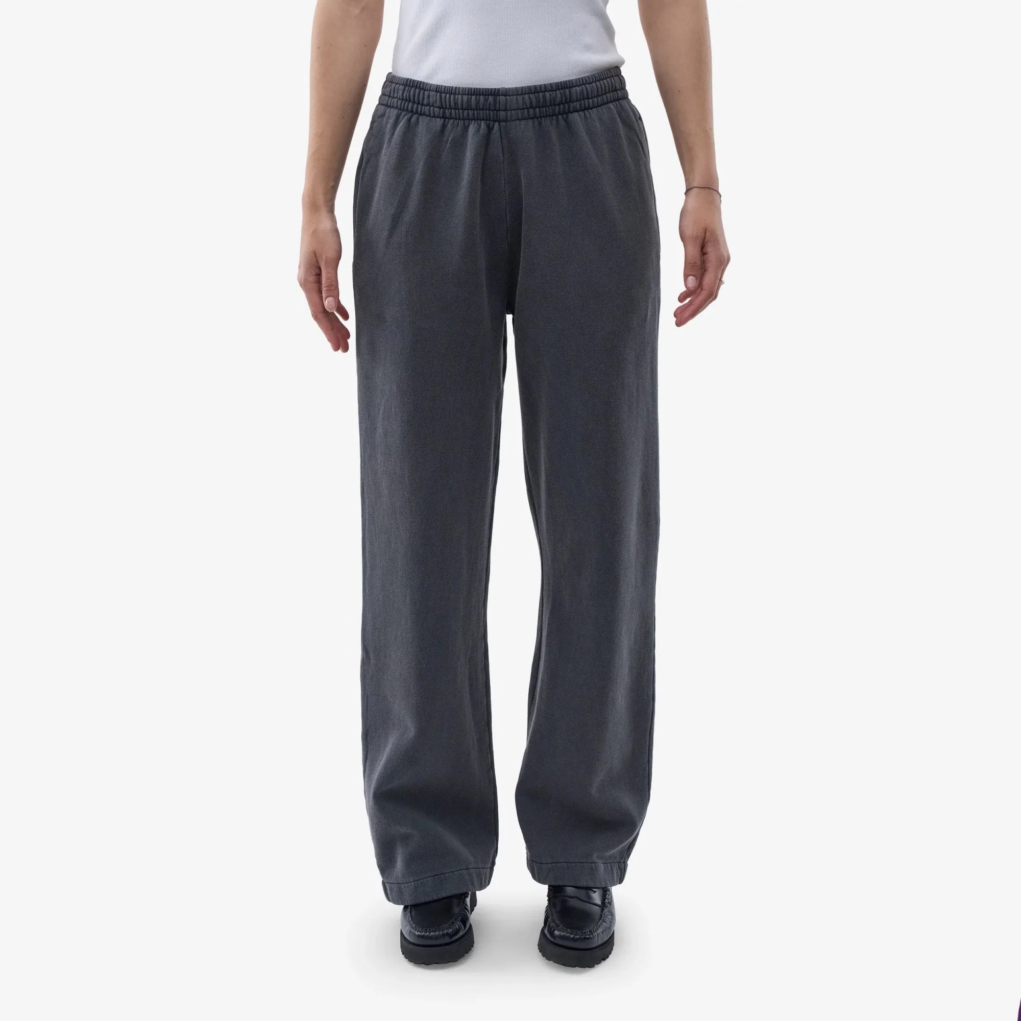 Organic Straight Leg Sweatpants - Faded Black - Image 2