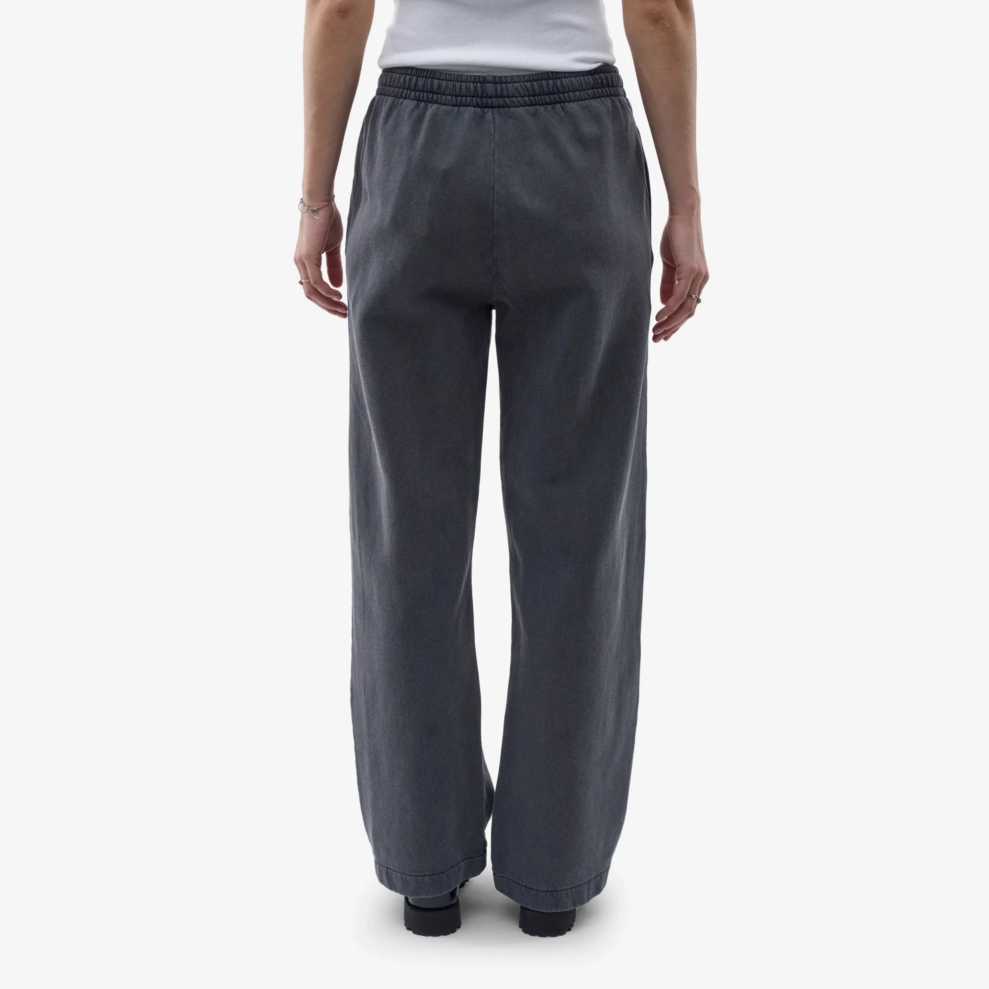 Organic Straight Leg Sweatpants - Faded Black - Image 4
