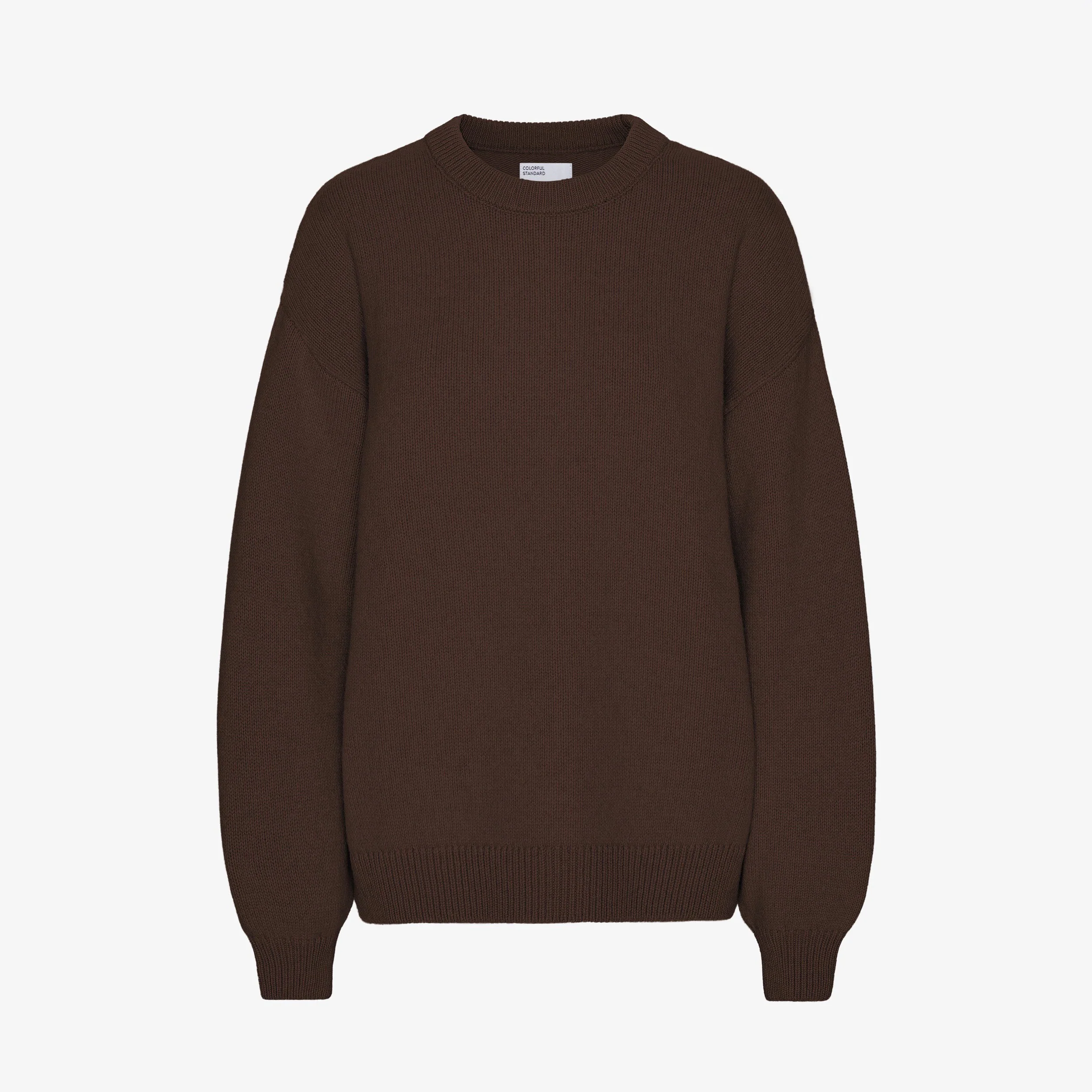 Oversized Merino Wool Crew - Coffee Brown