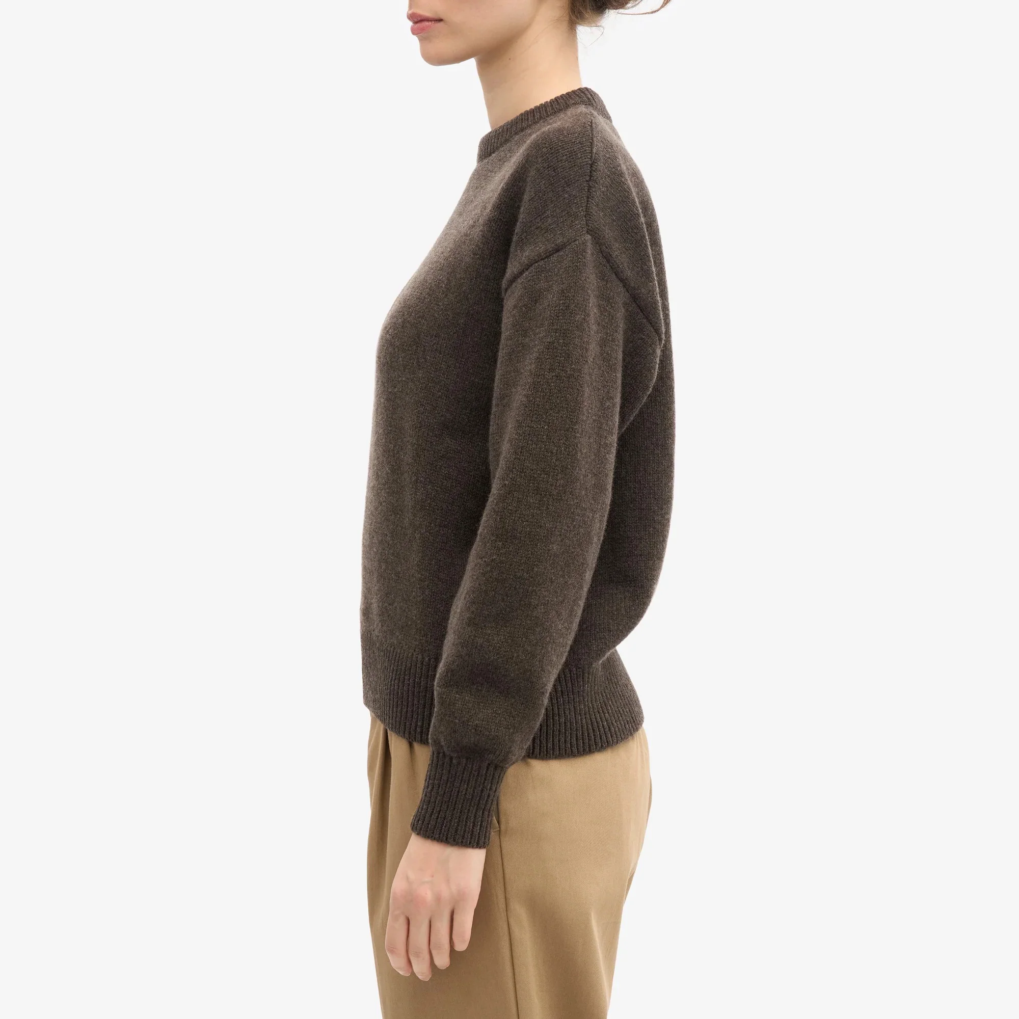 Oversized Merino Wool Crew - Coffee Brown - Image 3