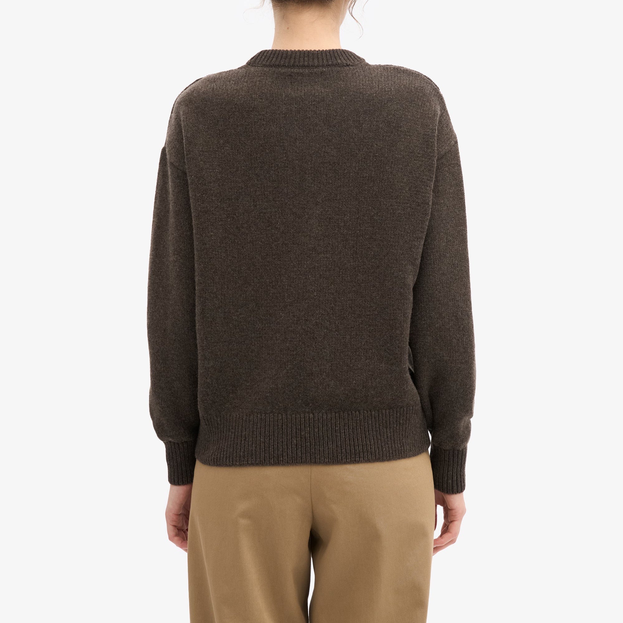 Oversized Merino Wool Crew - Coffee Brown - Image 4