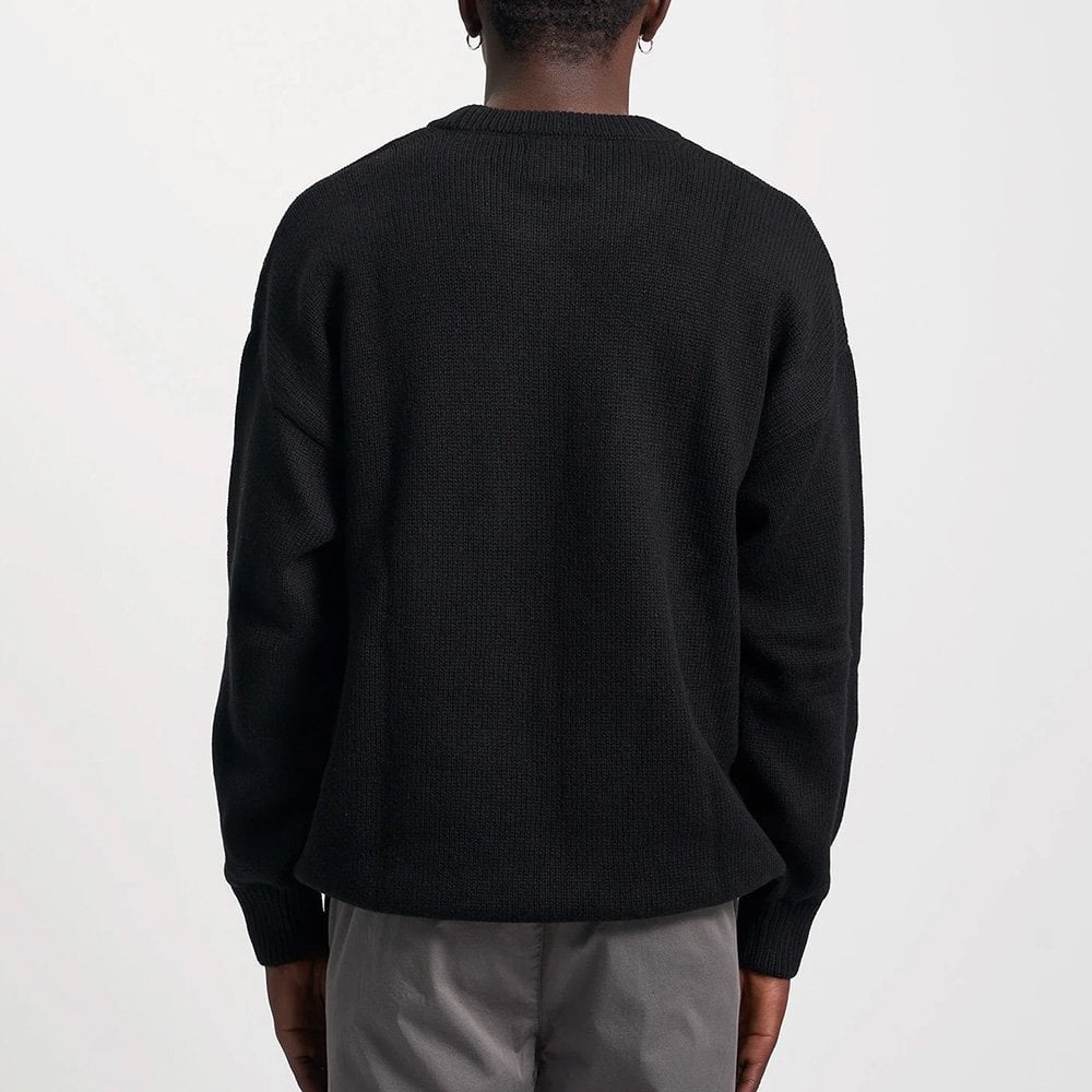 Oversized Merino Wool Crew - Deep Black - Image 5