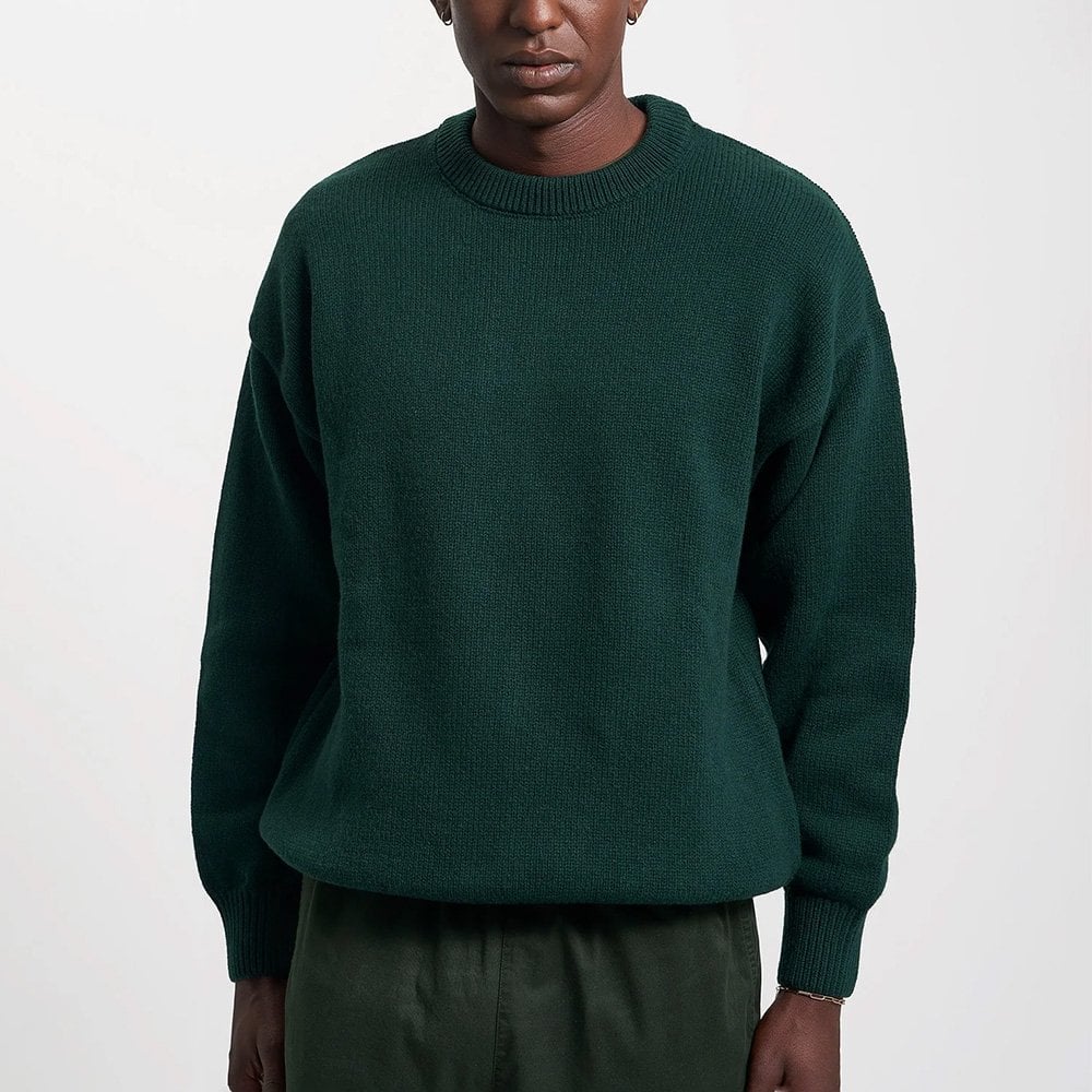 Oversized Merino Wool Crew - Emerald Green - Image 3