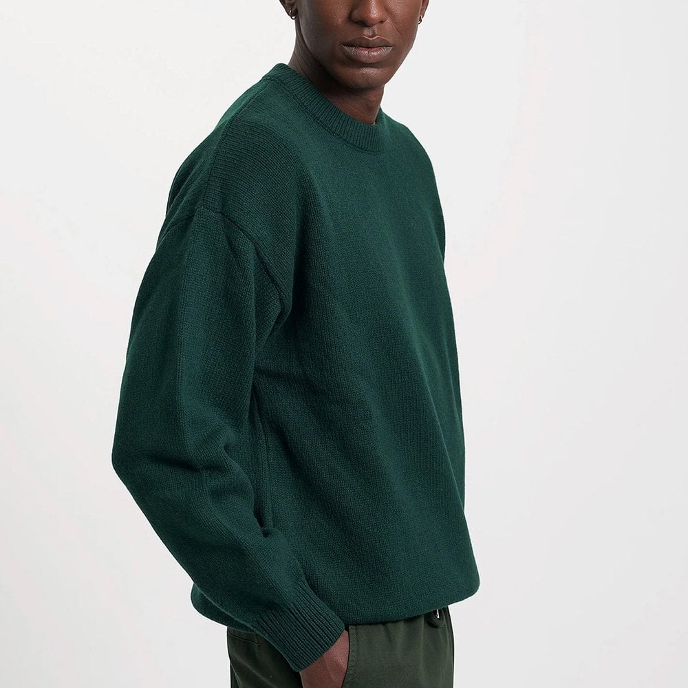 Oversized Merino Wool Crew - Emerald Green - Image 4