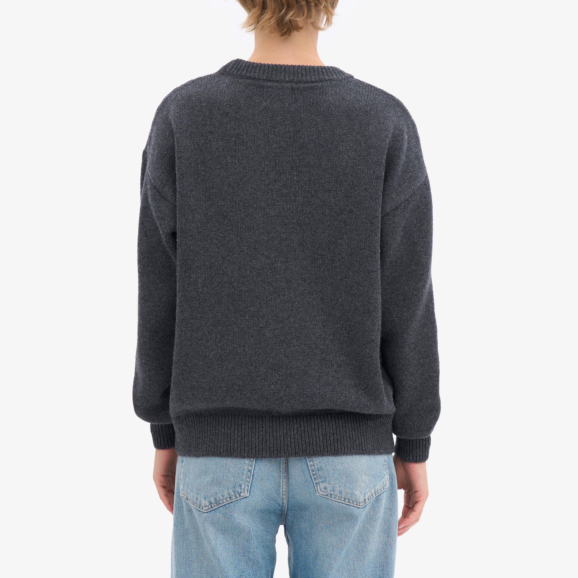 Oversized Merino Wool Crew - Lava Grey - Image 3