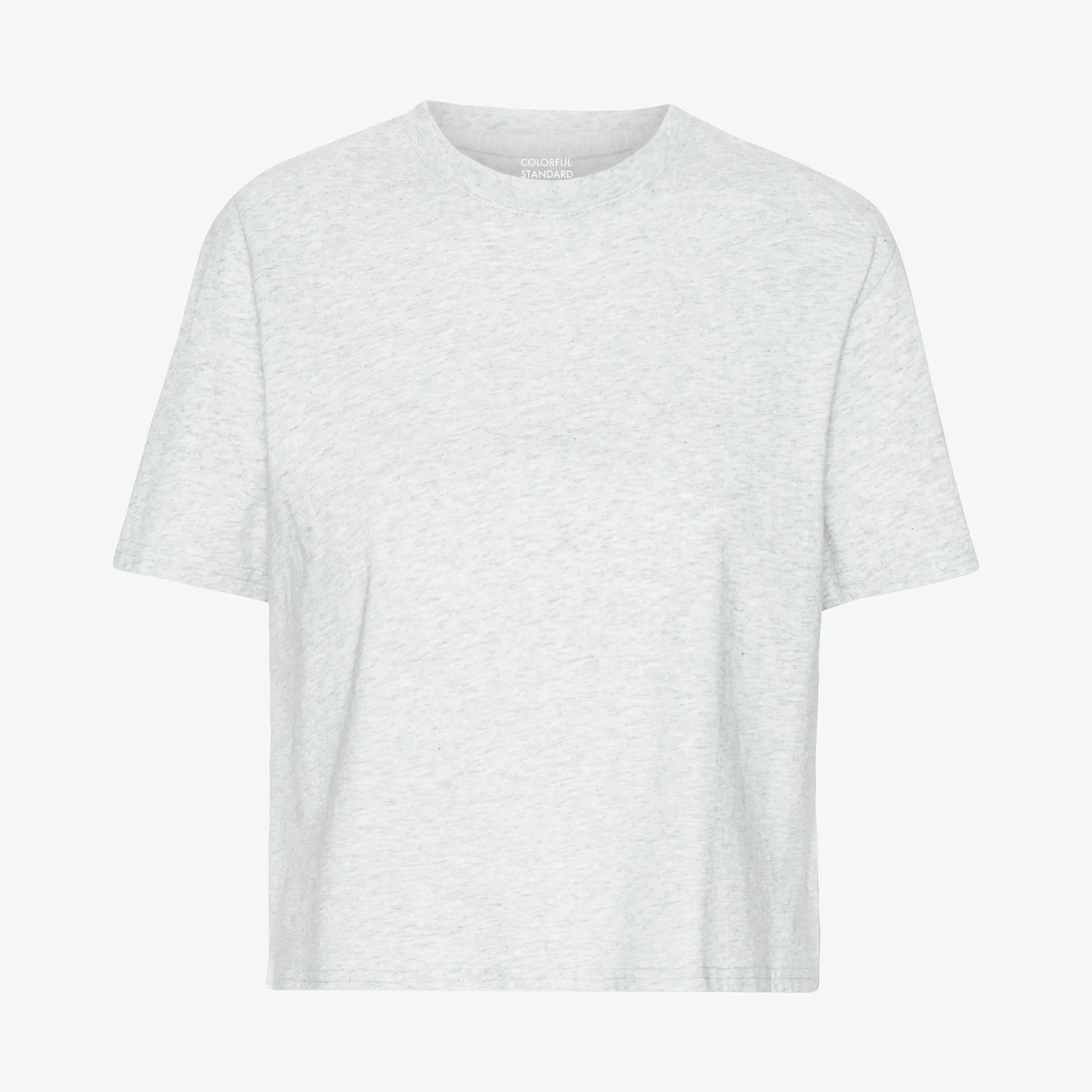 Women's Organic Boxy Crop Tee - Snow Melange