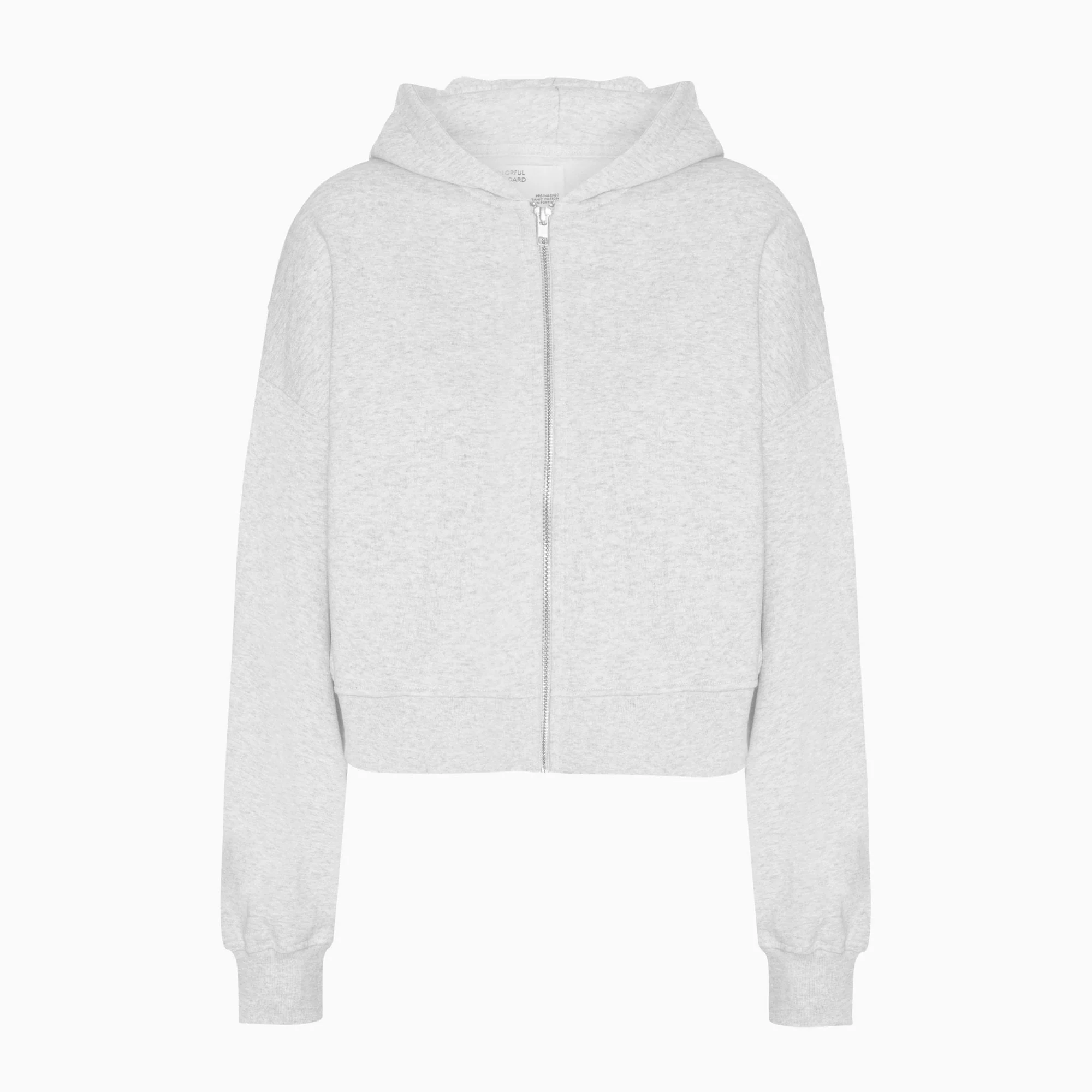 Women's Organic Crop Zip Hood - Snow Melange