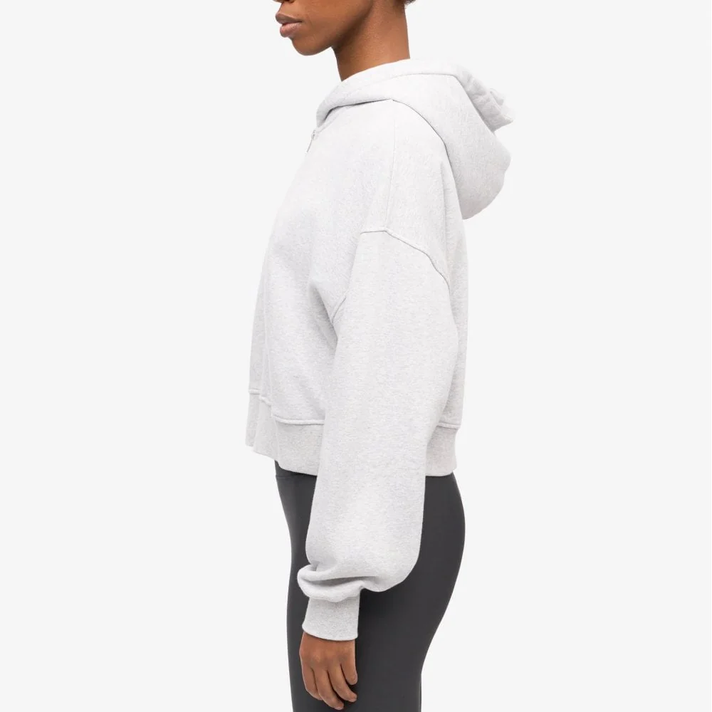 Women's Organic Crop Zip Hood - Snow Melange - Image 3