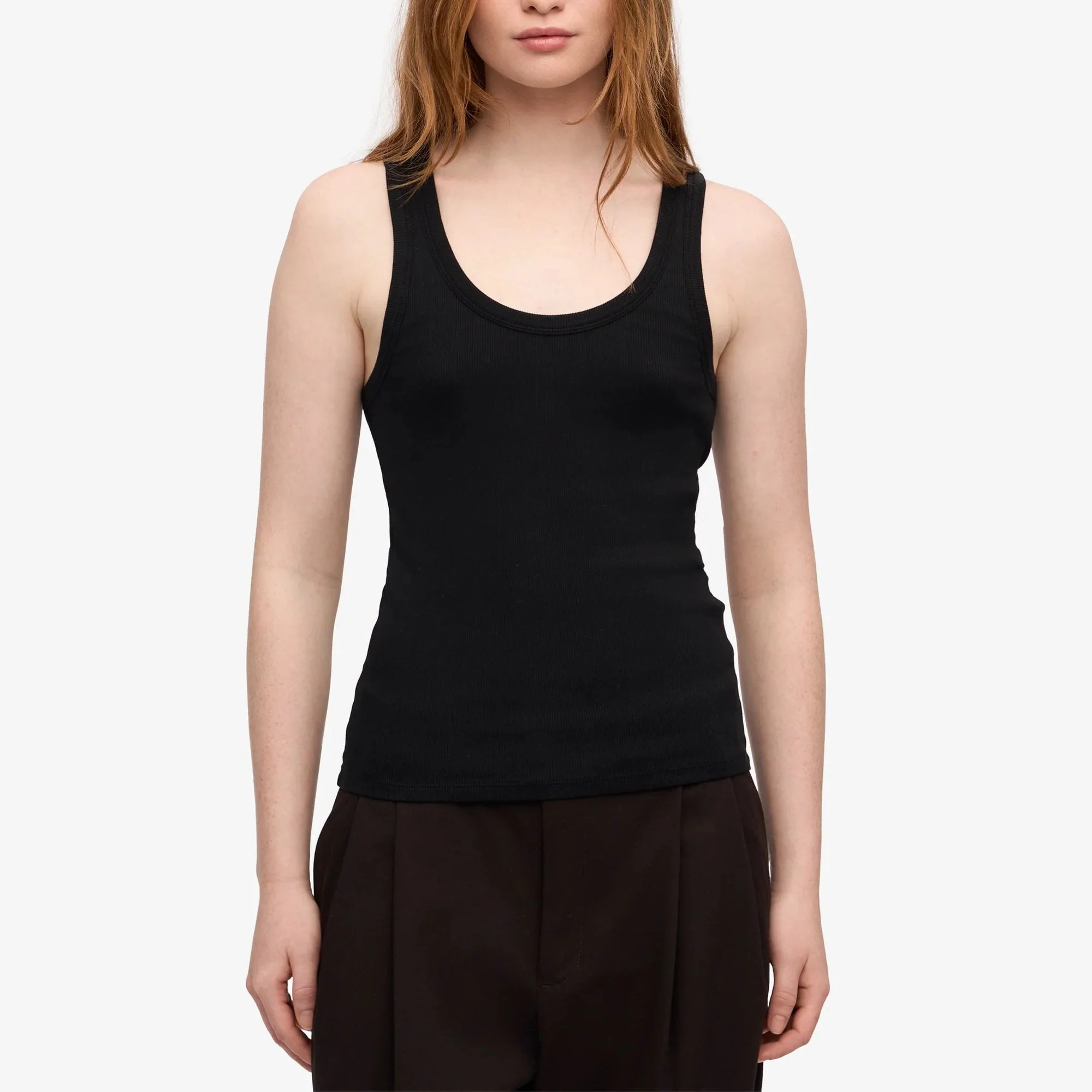 Women's Organic Rib Tank Top - Deep Black - Image 2
