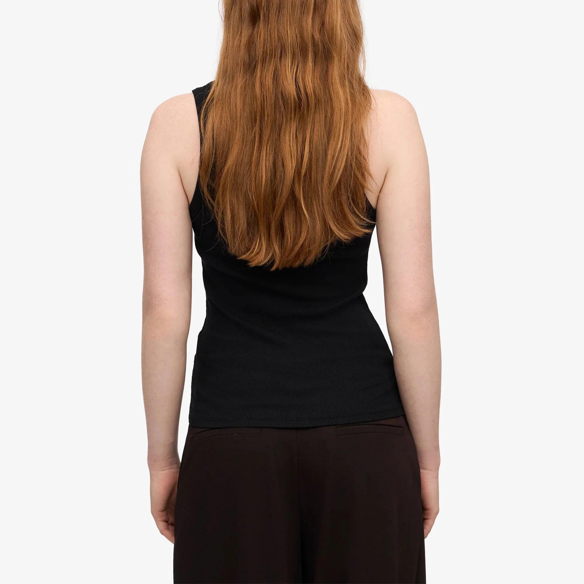 Women's Organic Rib Tank Top - Deep Black - Image 4