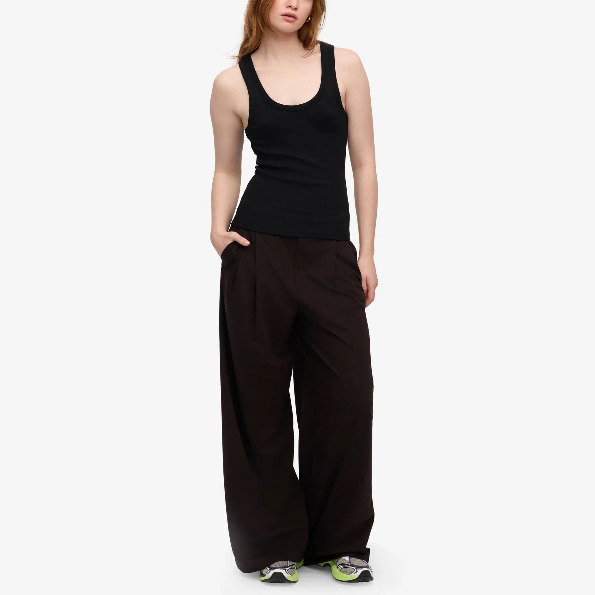 Women's Organic Rib Tank Top - Deep Black - Image 5