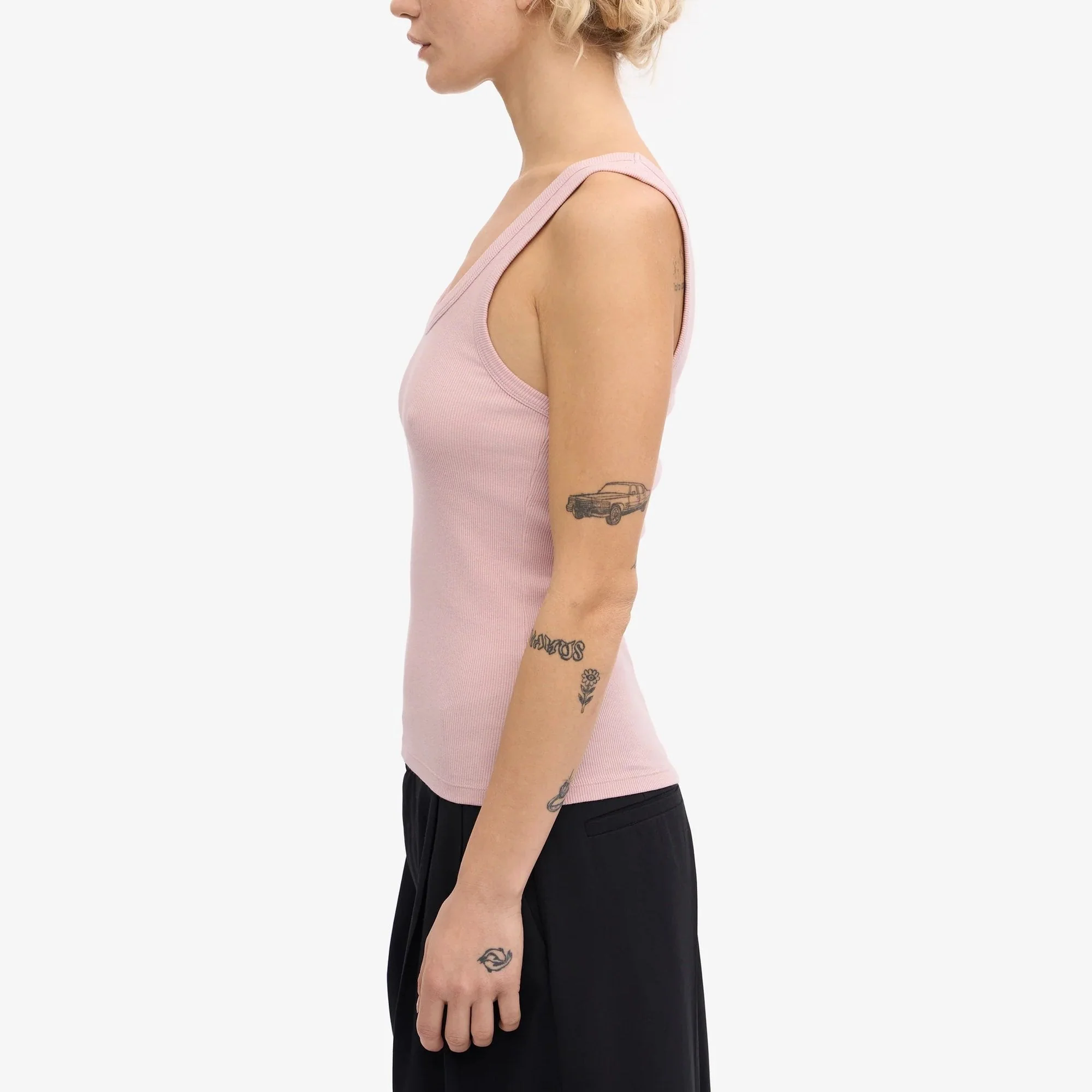 Women's Organic Rib Tank Top - Faded Pink - Image 3