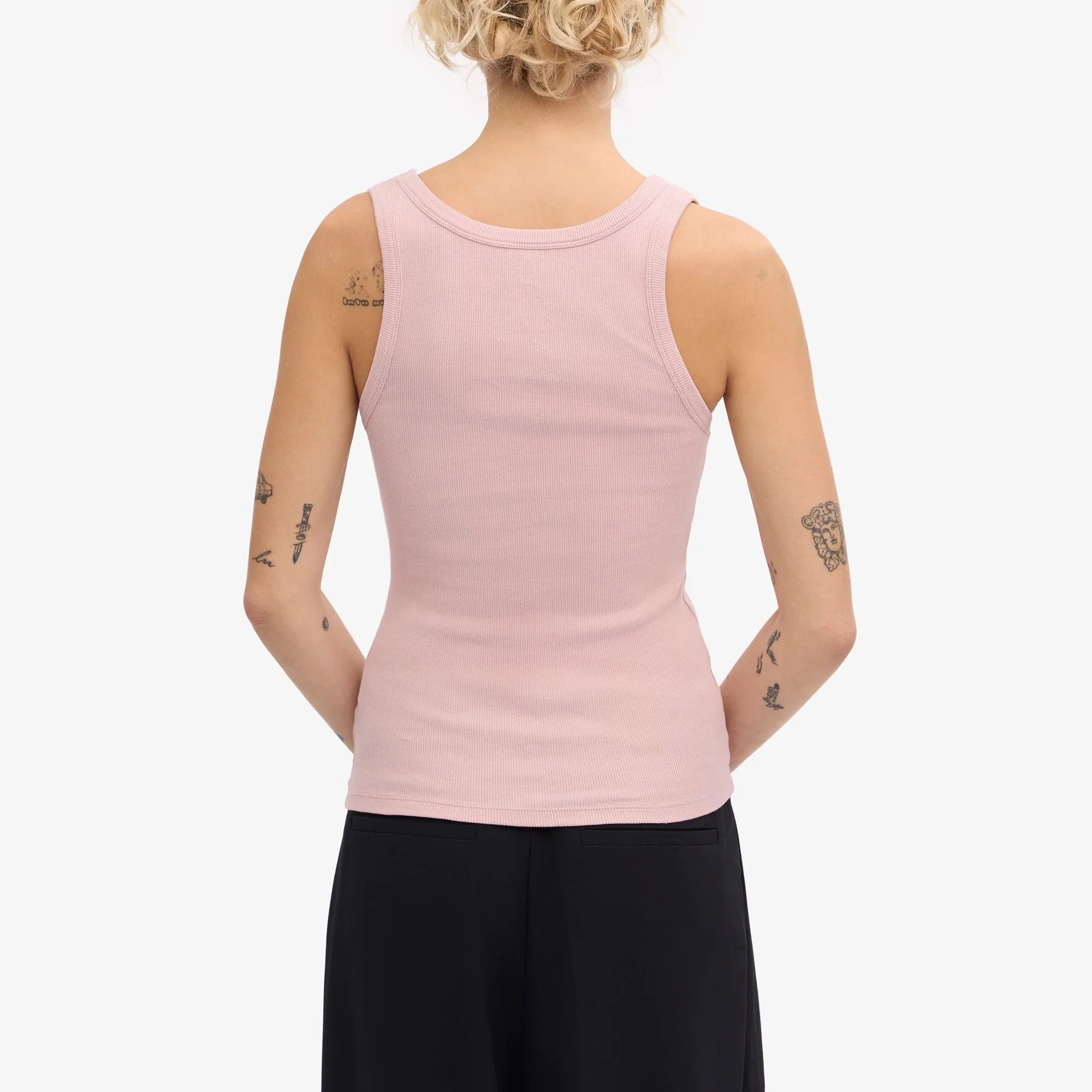 Women's Organic Rib Tank Top - Faded Pink - Image 4
