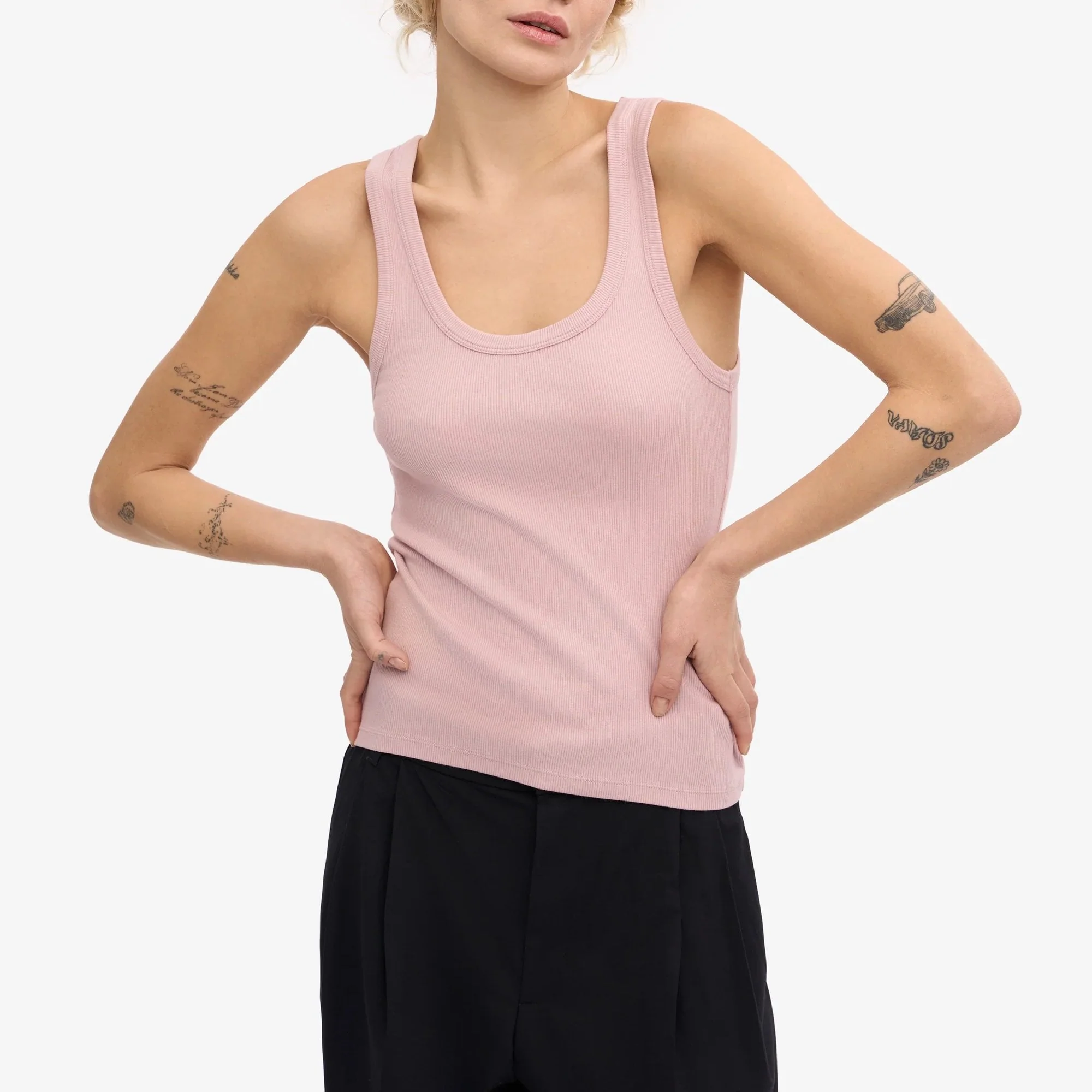 Women's Organic Rib Tank Top - Faded Pink - Image 6