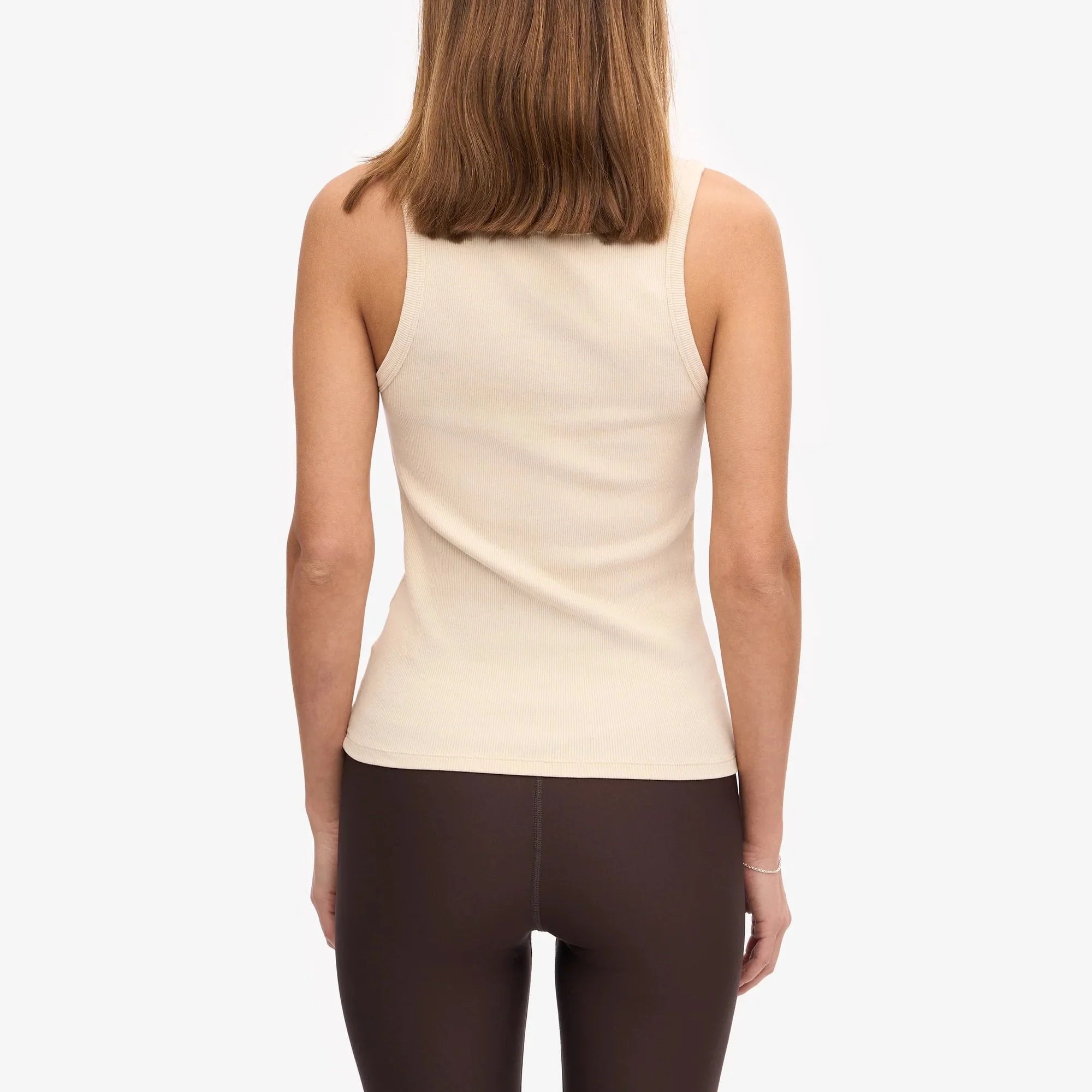 Women's Organic Rib Tank Top - Ivory White - Image 4