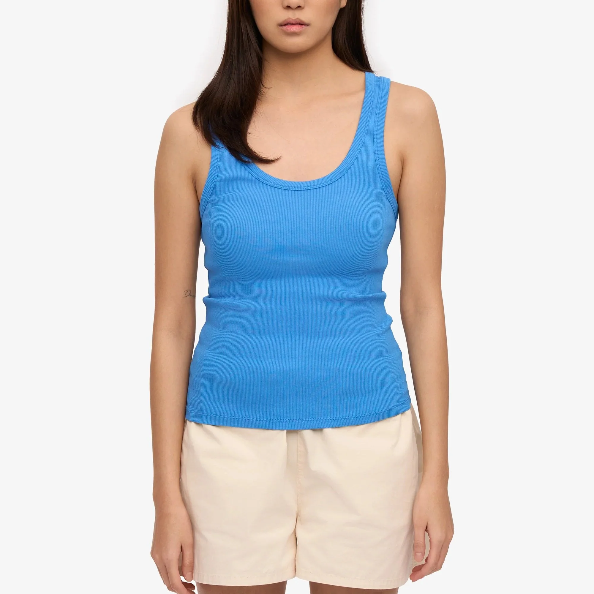 Women's Organic Rib Tank Top - Pacific Blue - Image 2