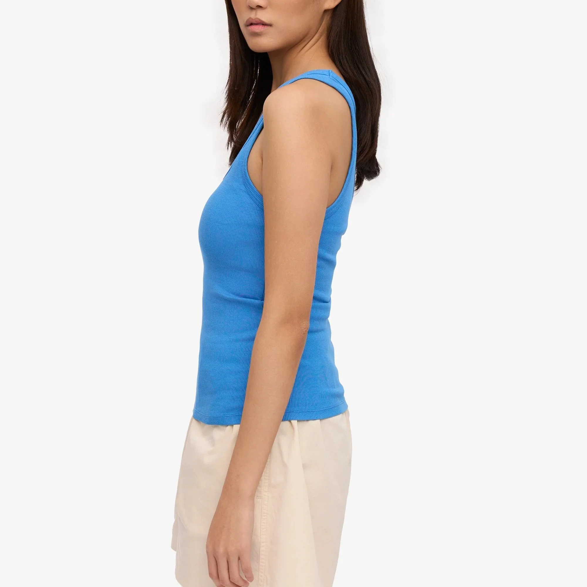 Women's Organic Rib Tank Top - Pacific Blue - Image 3