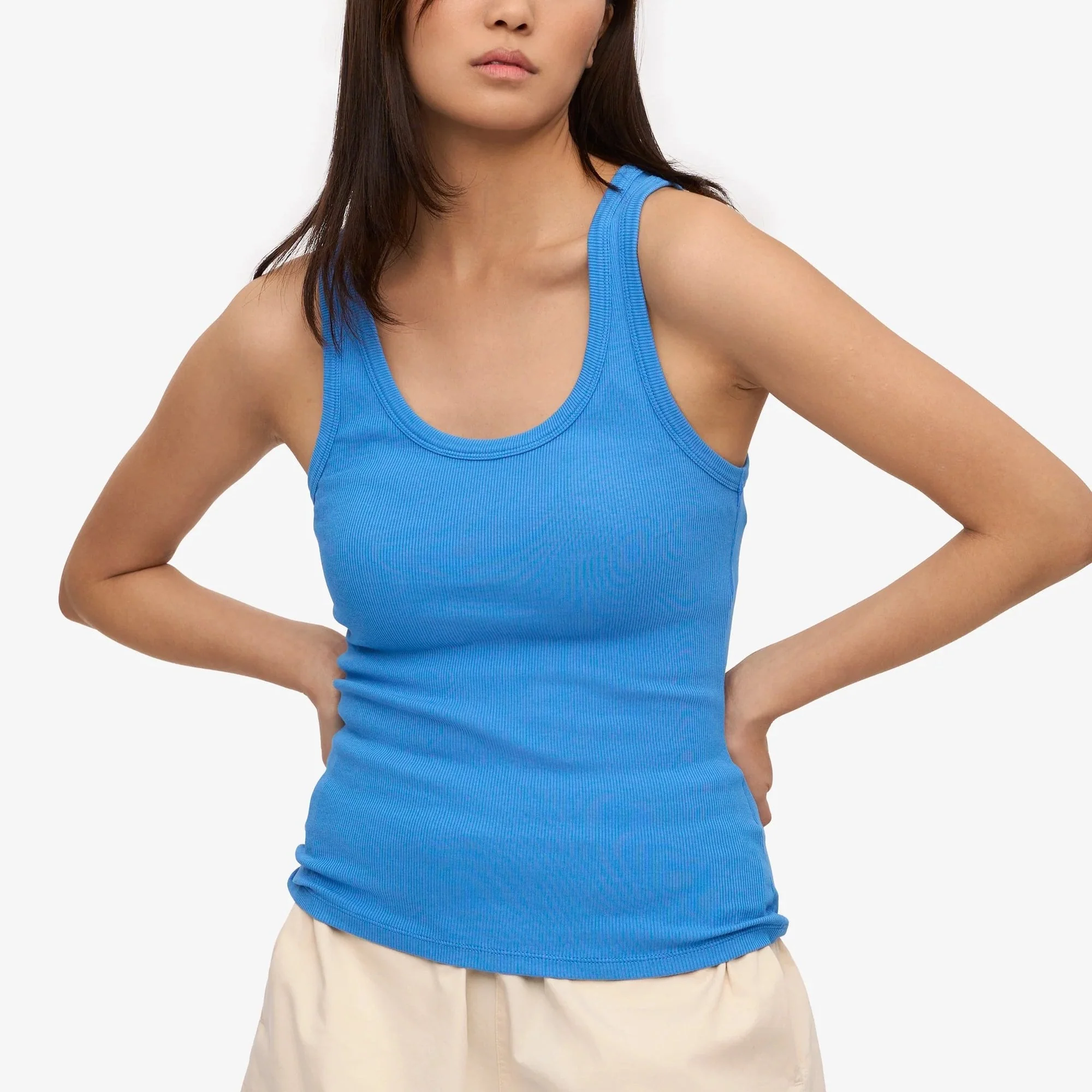 Women's Organic Rib Tank Top - Pacific Blue - Image 6
