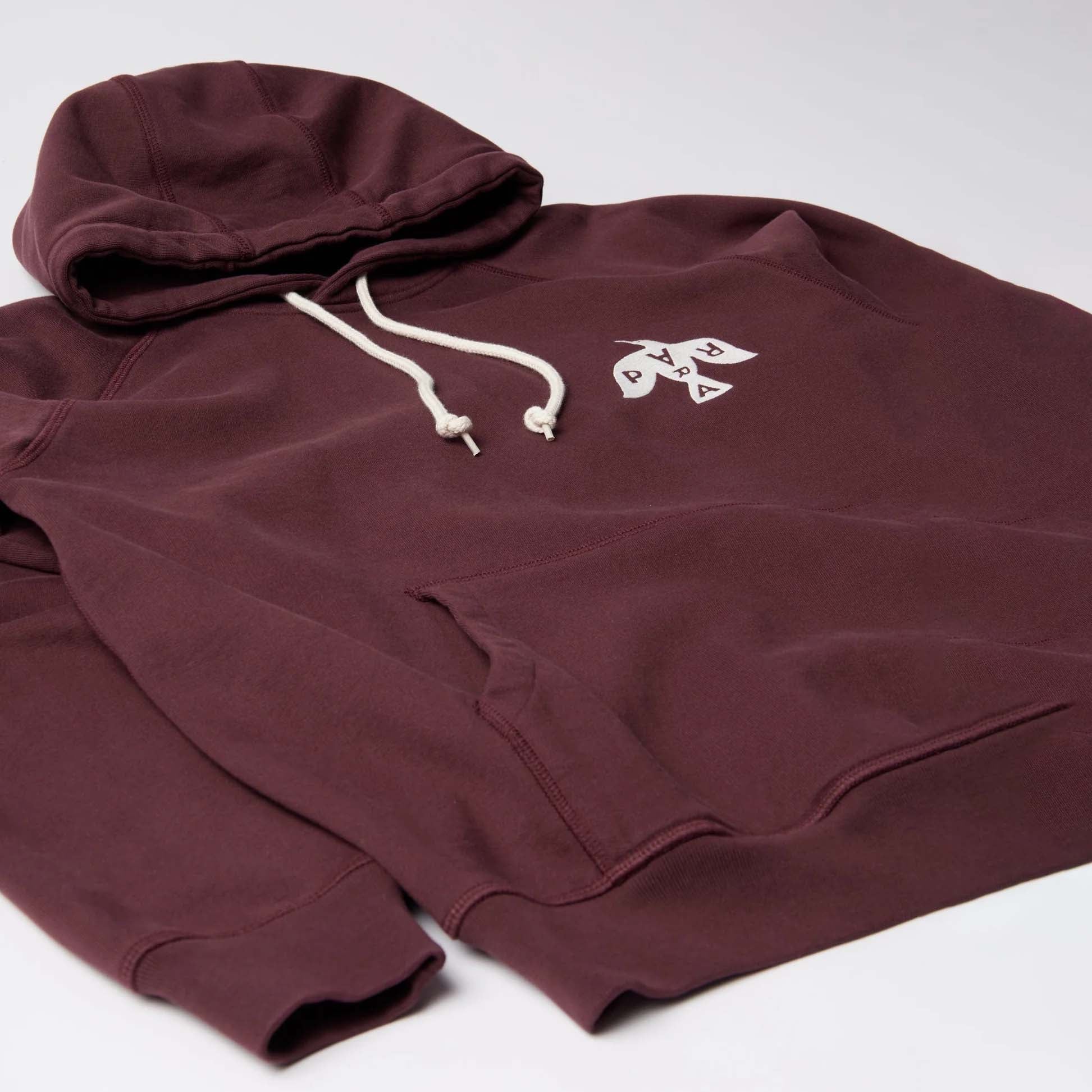 Crow Logo Hooded Sweatshirt - Dark Burgundy - Image 3