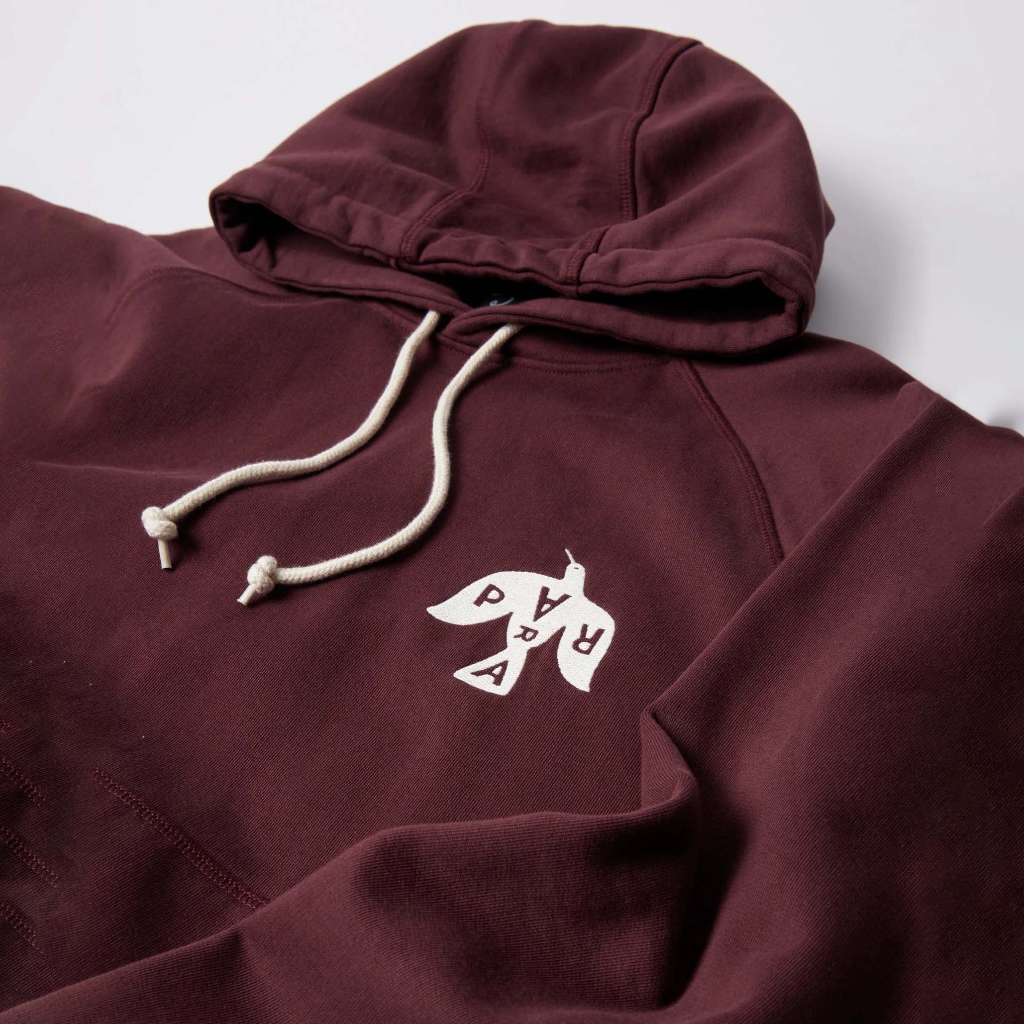 Crow Logo Hooded Sweatshirt - Dark Burgundy - Image 4