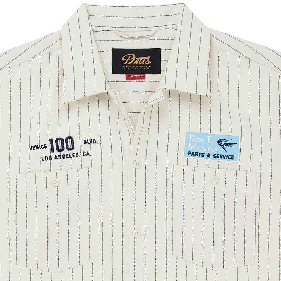 Forecourt Stripe Shirt - Dirty White - Image 3